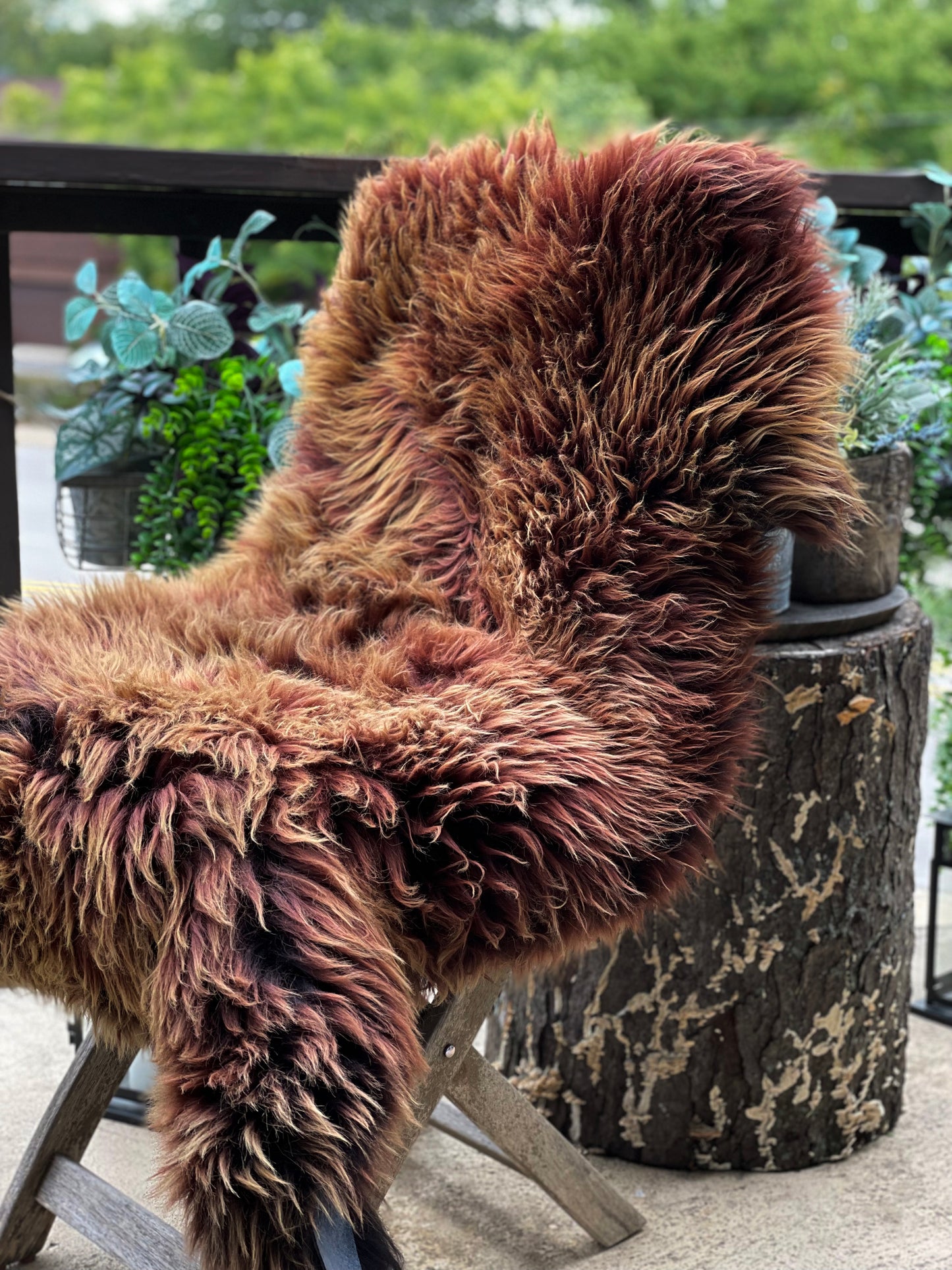 Follkee SHEEPSKIN rug, Chestnut brown Icelandic Australian Sheepskin, sheepskin rug throw, natural sheepskin, Ginger Brown, Sheepskin Throw