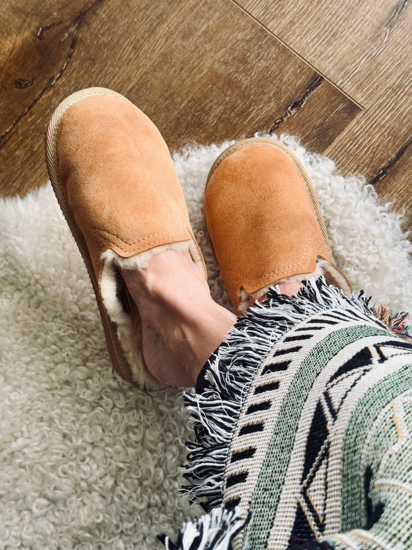 Sheepskin Merino Wool Slippers Men and Women House Shoes Slip On Slippers handmade comfort for winter