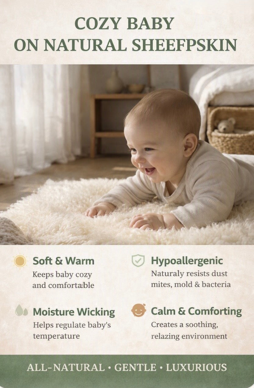 Organic Lambskin Baby Rug — Soothing Comfort for Better Sleep