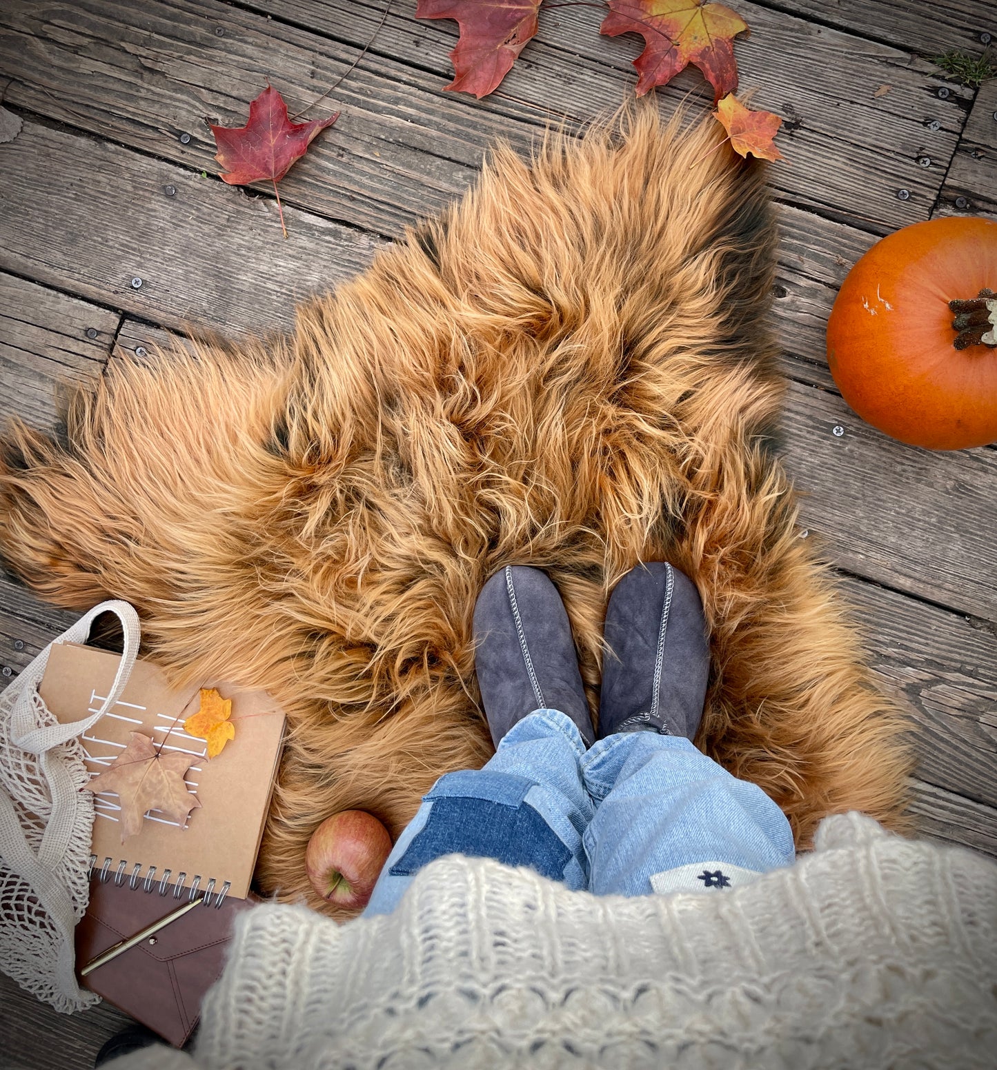 Follkee Kids Santa Bambosh Brown Indoor Barefoot Slipper