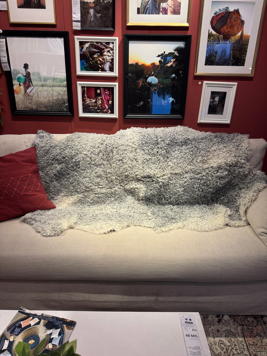 Follkee Gotland Sheepskin Rug & Coach Throw: Luxurious, Natural & Grey – Custom Made