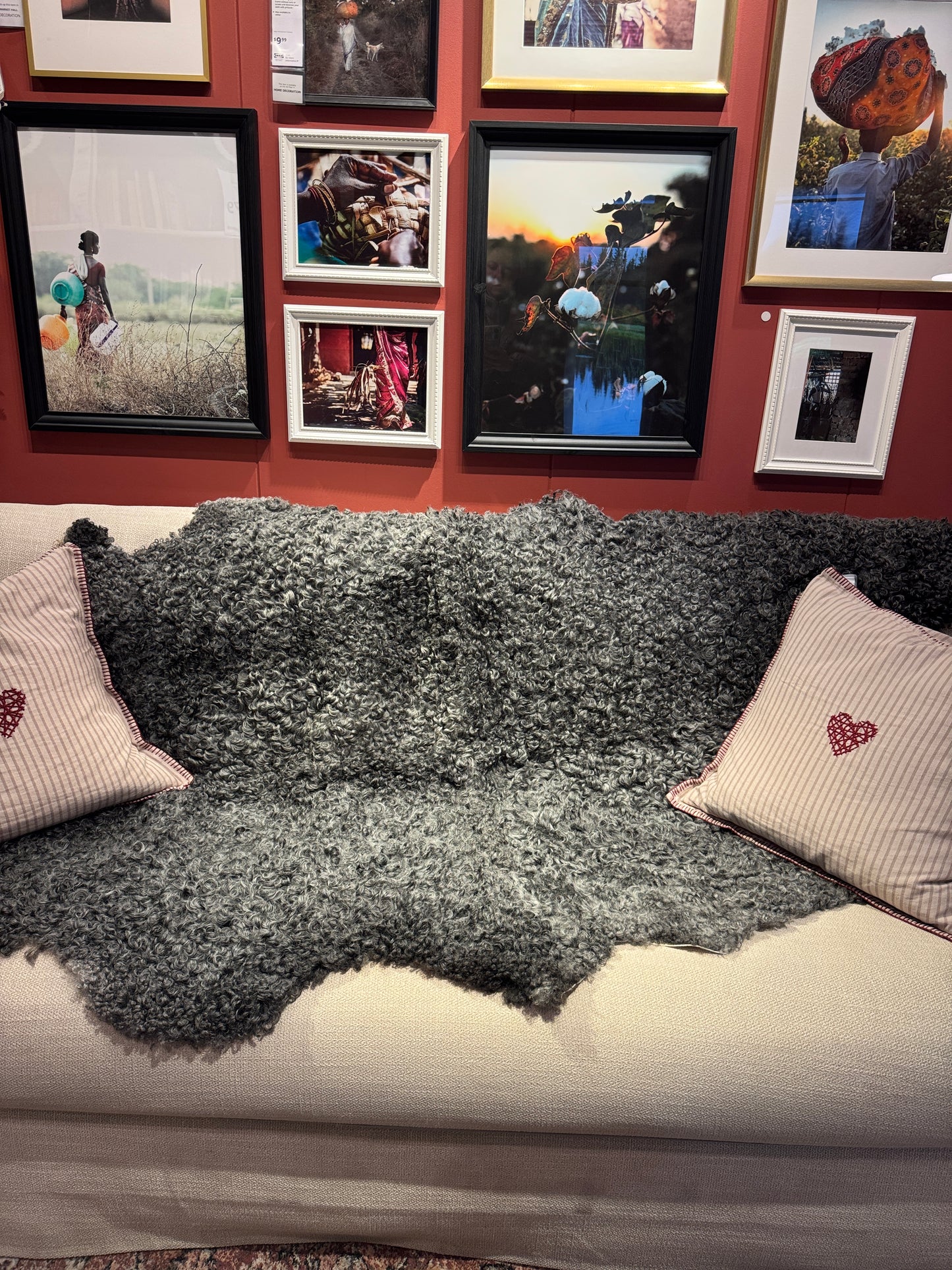 Follkee Gotland Sheepskin Rug & Coach Throw: Luxurious, Natural & Grey – Custom Made