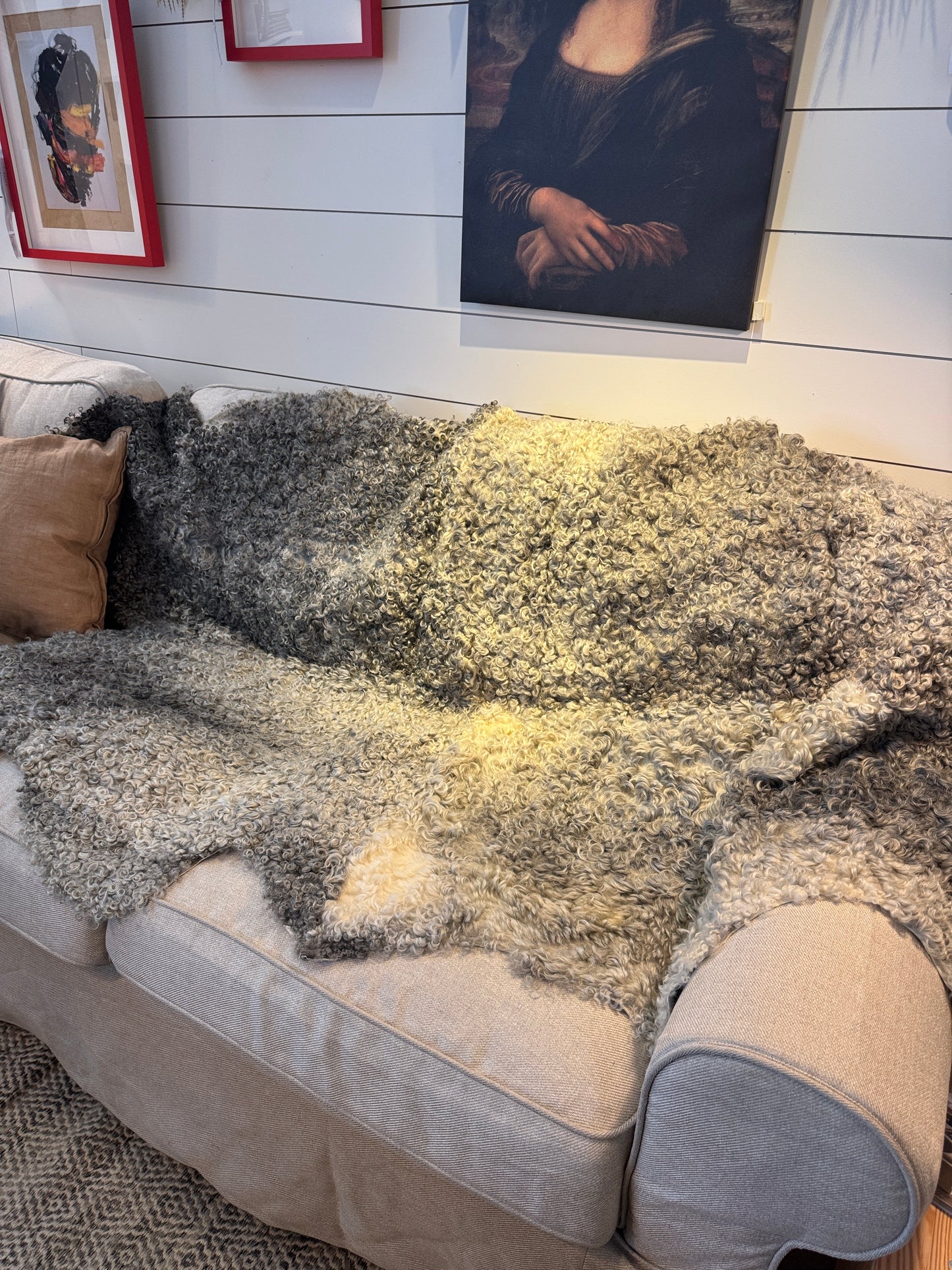 Follkee Gotland Sheepskin Rug & Coach Throw: Luxurious, Natural & Grey – Custom Made