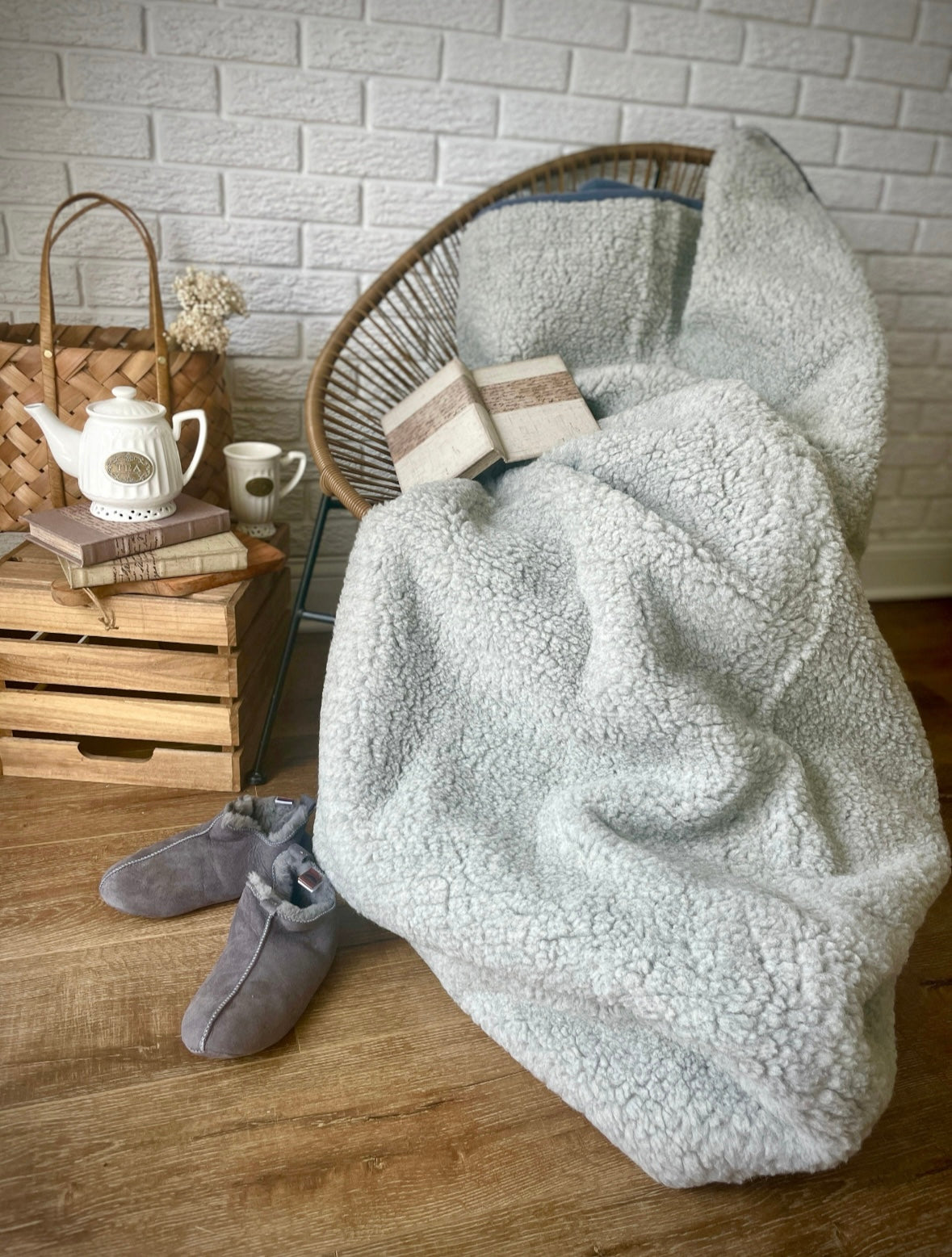 100% Organic Merino Wool Blanket, Winter Blanket, Handmade Blanket, Warm Blanket KC