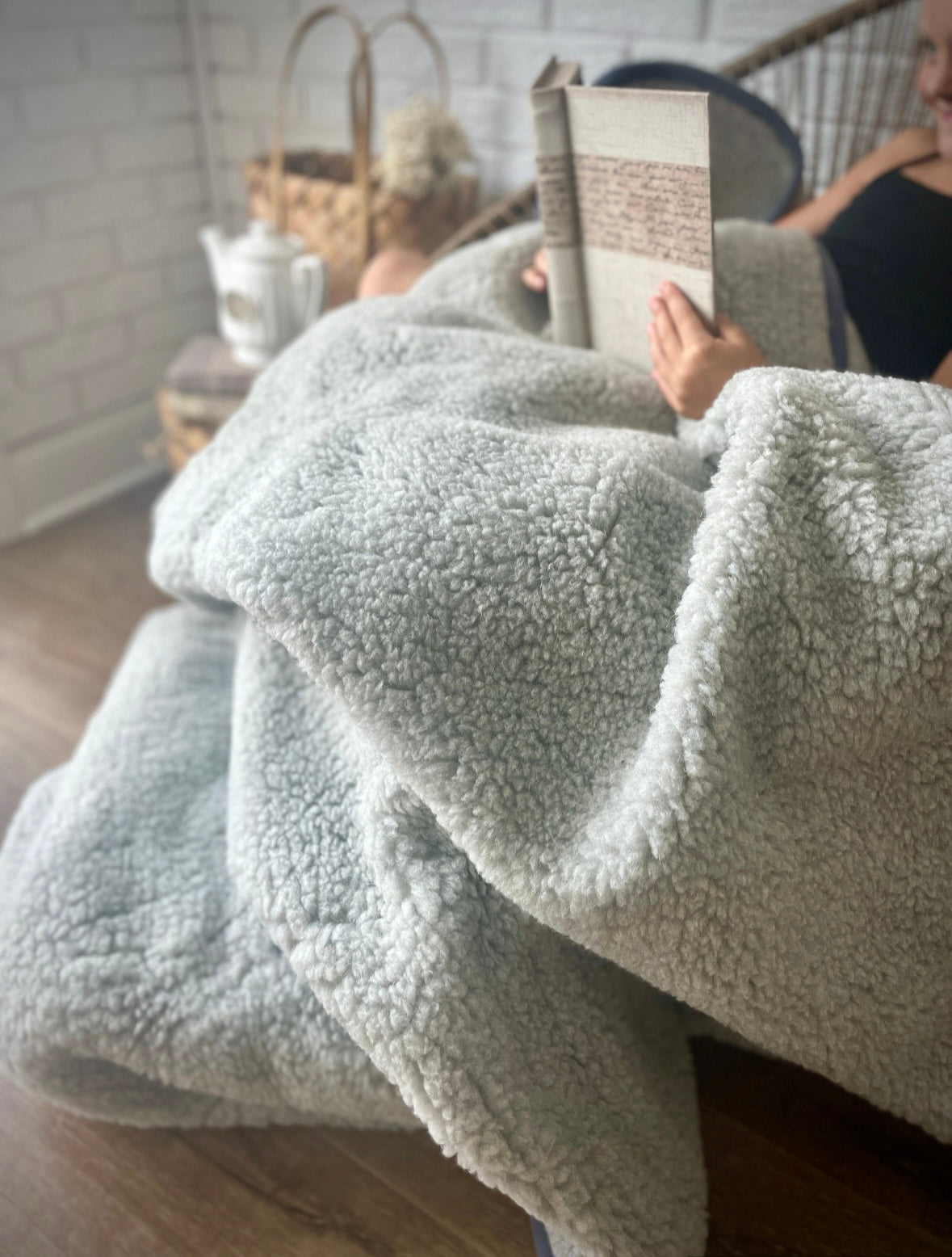 100% Organic Merino Wool Blanket, Winter Blanket, Handmade Blanket, Warm Blanket KC
