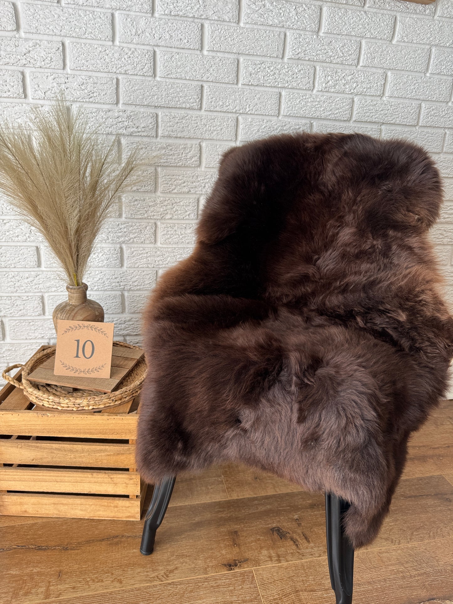 Follkee Beautiful Brown Iceland SHEEPSKIN rug | Short Wool |Sheepskin Throw Fur Rug Sheepskin Rug throw, natural sheepskin, real sheepskin BSW