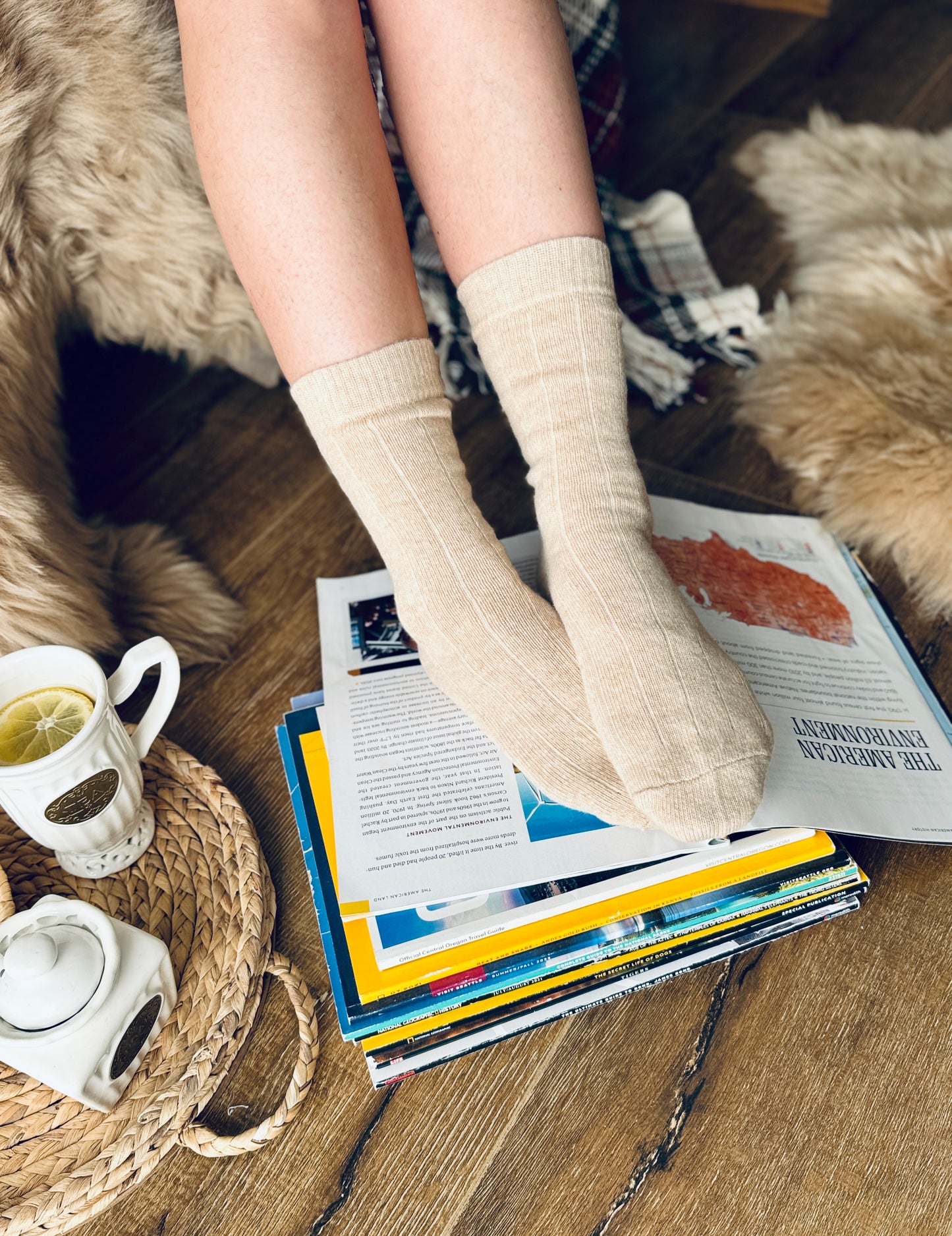 Follkee SET Cashmere Wool Socks Women's and Men's   Casual Socks