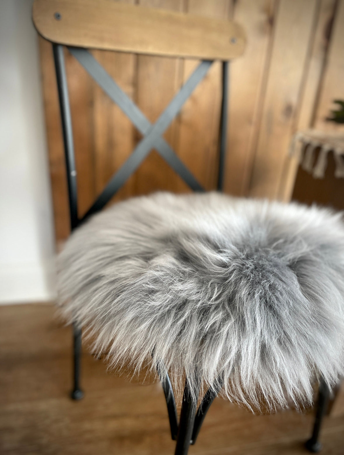 Chair Pad Stool Pad Round | Scandinavian Decor | Seat Pad Silver Gray | Icelandic Style | Trendy | Cozy