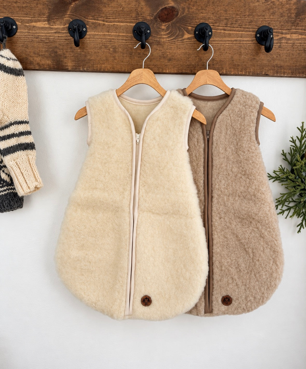 FOLLKEE Merino Wool Baby Sleeping Bag • 100% Pure Organic Wool • Newborn Sleep Sack 3–6 Months