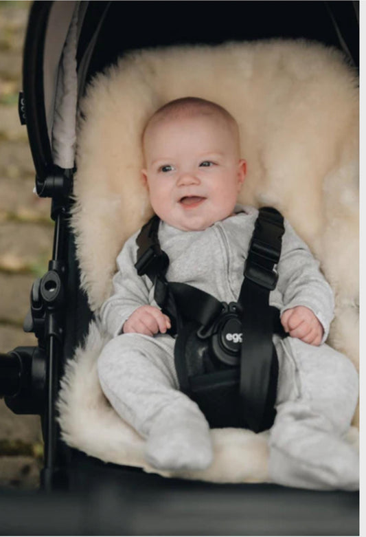 Follkee Medical Sheepskin Buggy Liner, Luxury Lambskin Baby Pram Pad, Natural Wool Stroller Liner, Universal Pram Liner baby shower gift