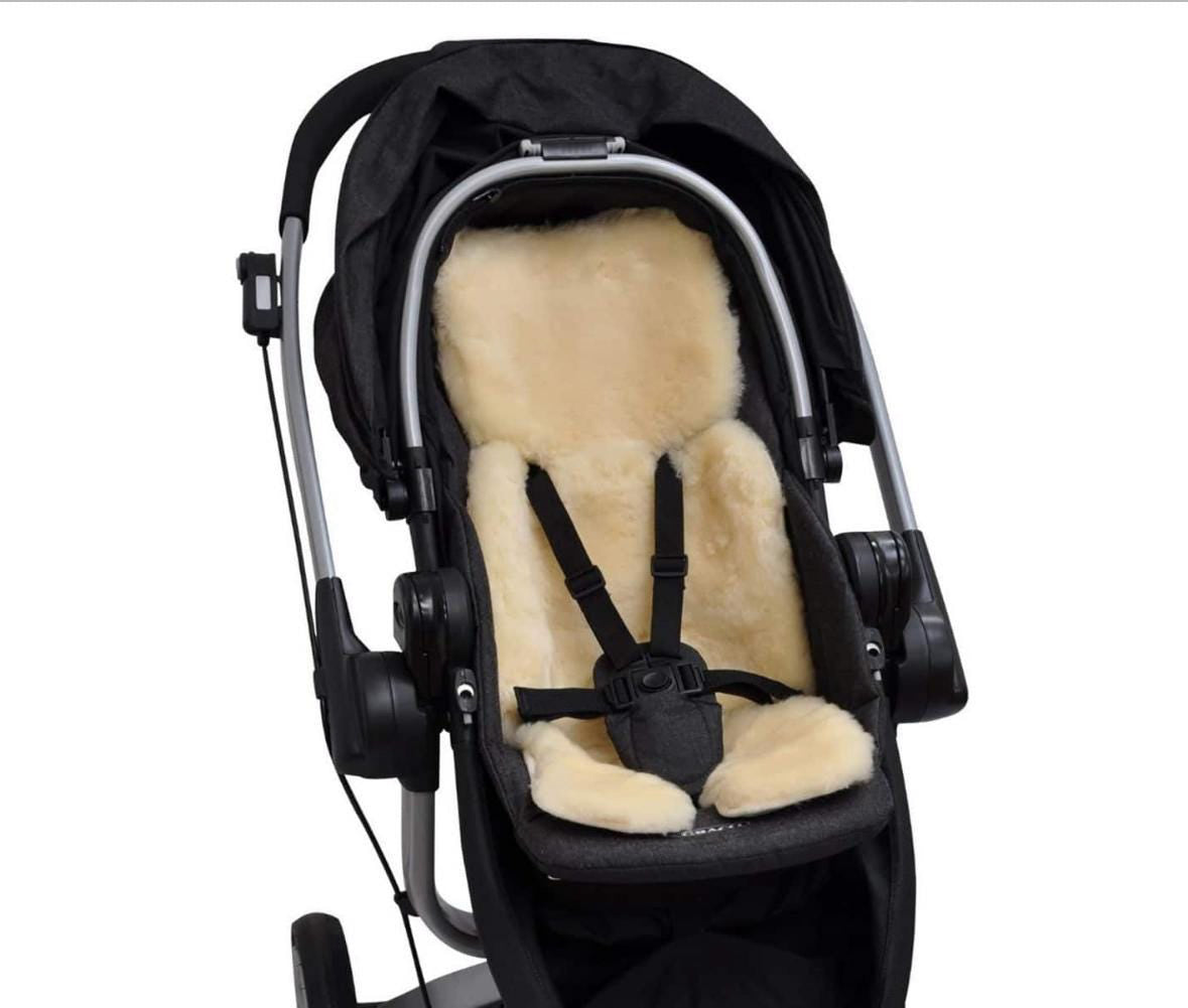 Follkee Medical Sheepskin Buggy Liner, Luxury Lambskin Baby Pram Pad, Natural Wool Stroller Liner, Universal Pram Liner baby shower gift