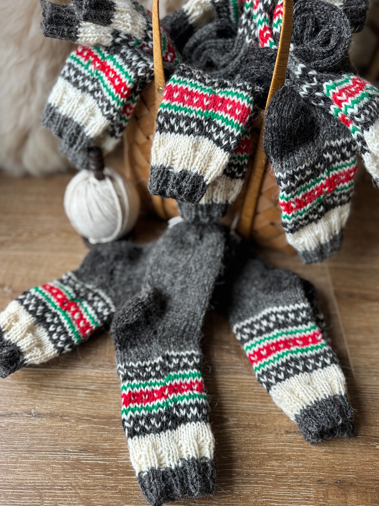 Follkee Hand Knitted 100% Organic Sheep Wool Socks Extra Thick Pure Wool