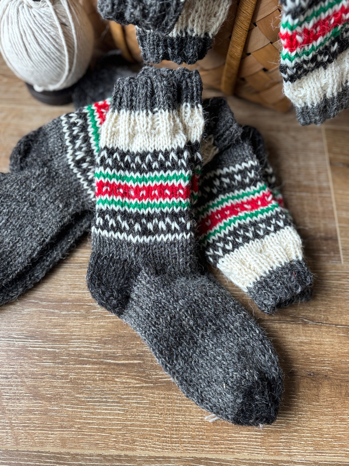 Follkee Hand Knitted 100% Organic Sheep Wool Socks Extra Thick Pure Wool