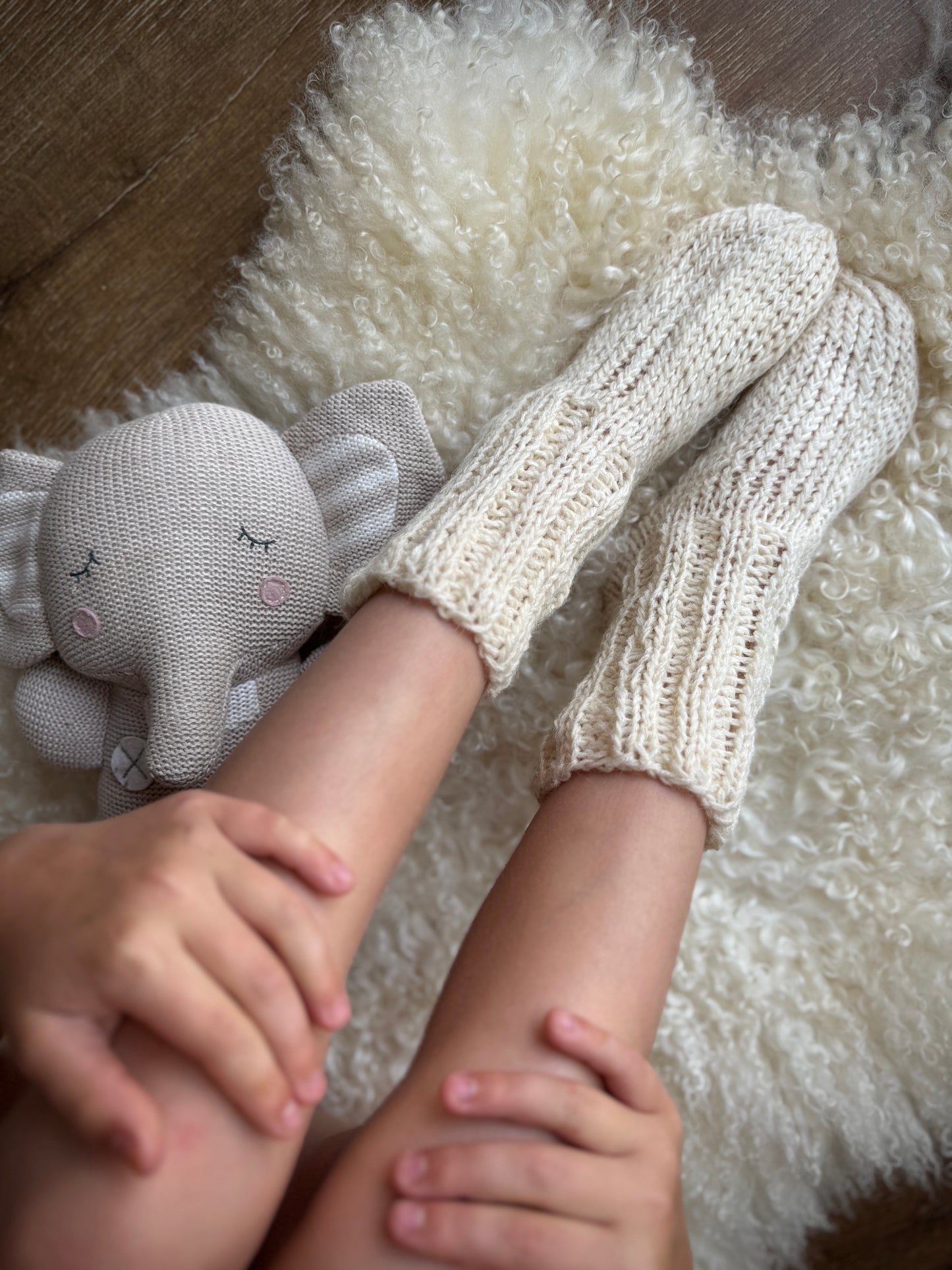 Kids Hand Knitted 100% Organic Sheep Wool Socks, Kids Warm Socks, Wool Winter Socks
