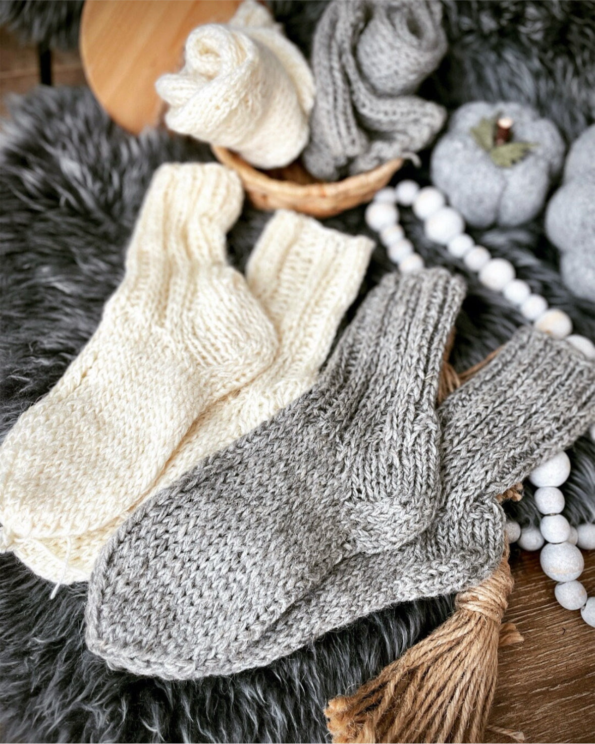 Kids Hand Knitted 100% Organic Sheep Wool Socks, Kids Warm Socks, Wool Winter Socks