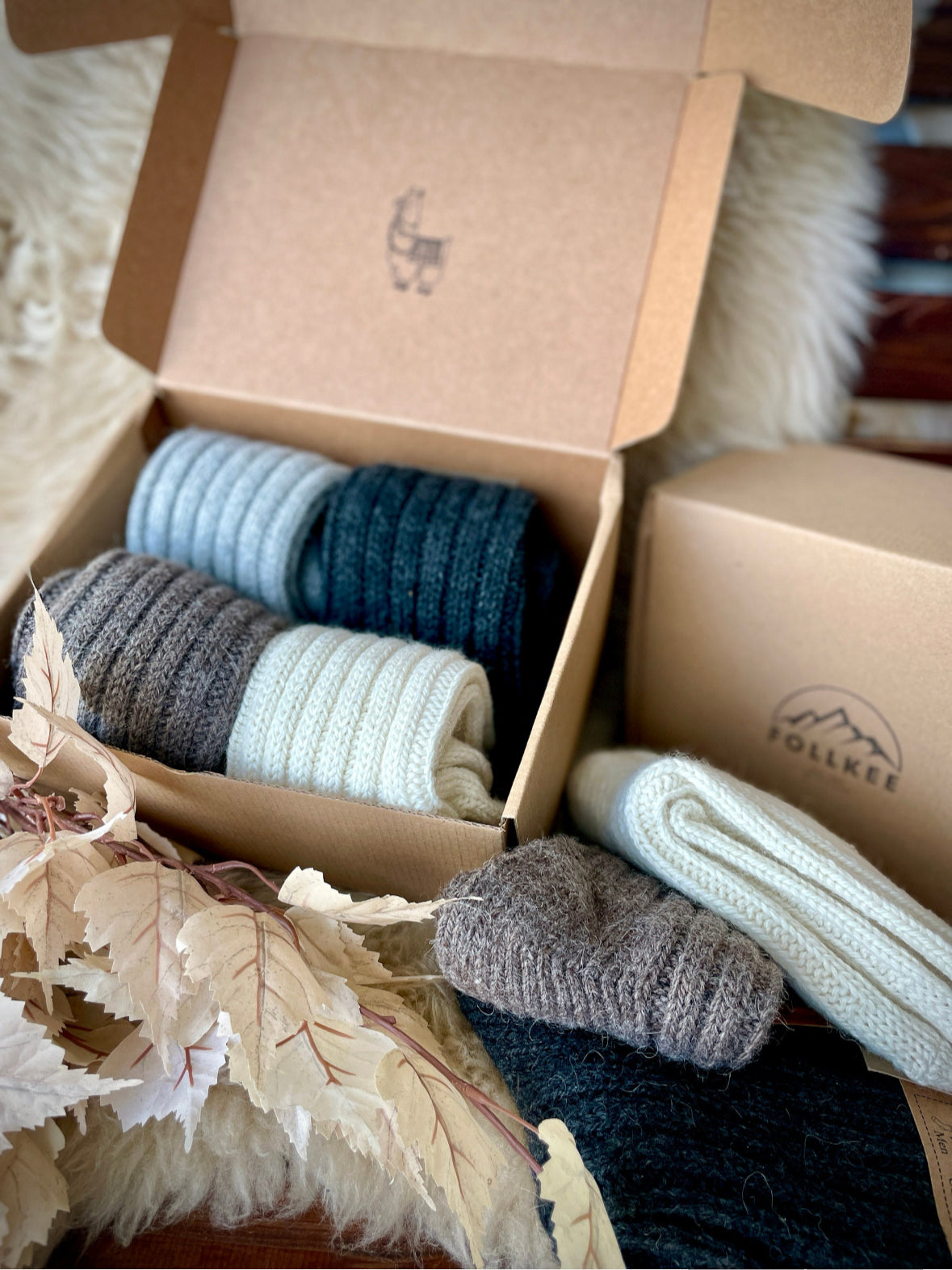 Stylish Alpaca Wool Socks SET â Womenâs & Menâs | Follkee