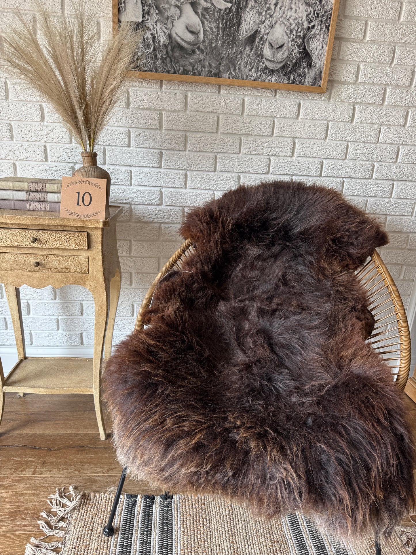 Follkee Rustic Icelandic Sheepskin Rug Throw Fur Rug Sheepskin Rug throw, natural sheepskin, real sheepskin rug, chair throw.MEL28