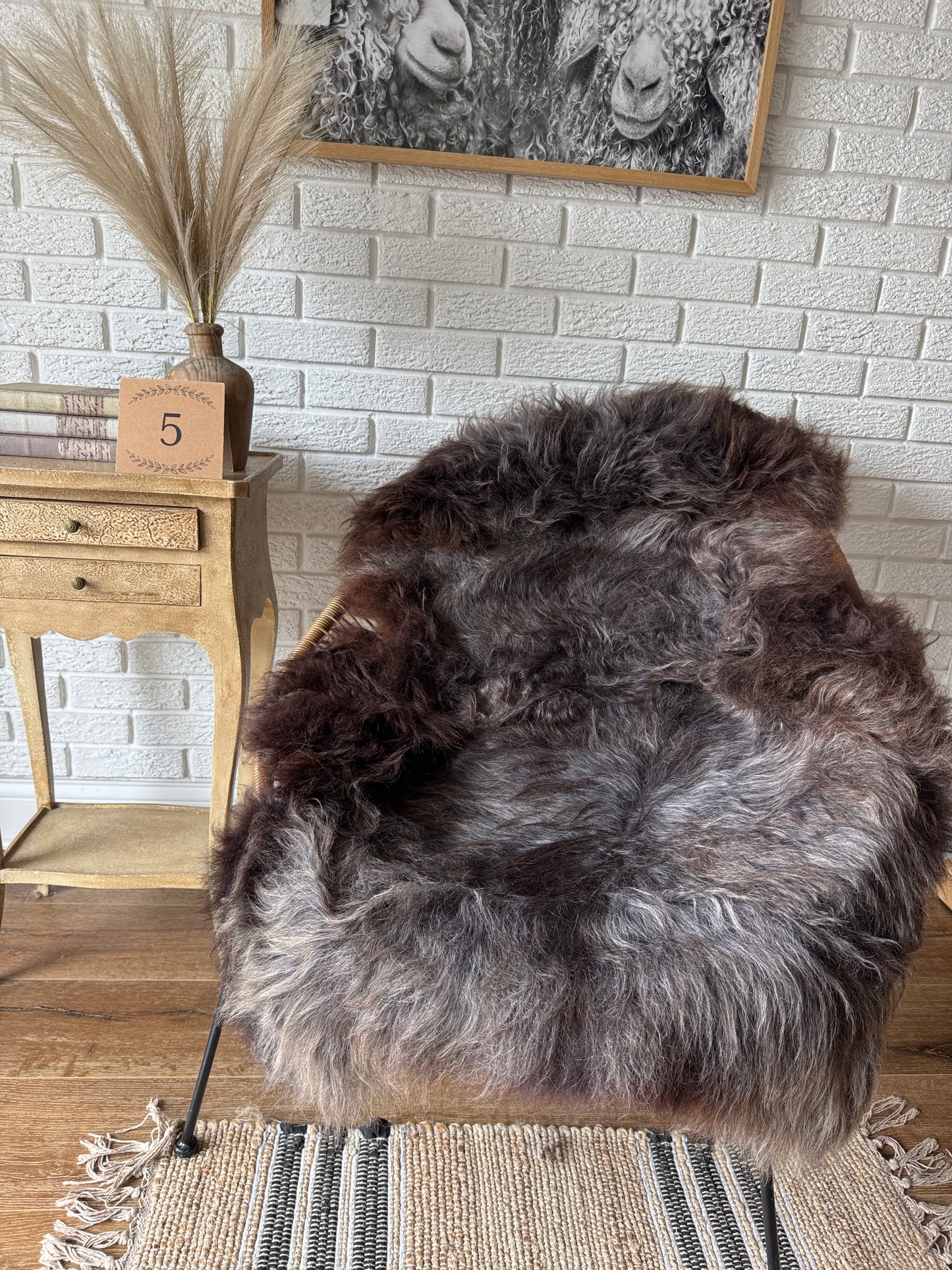 Follkee Rustic Icelandic Sheepskin Rug Throw Fur Rug Sheepskin Rug throw, natural sheepskin, real sheepskin rug, chair throw.MEL29