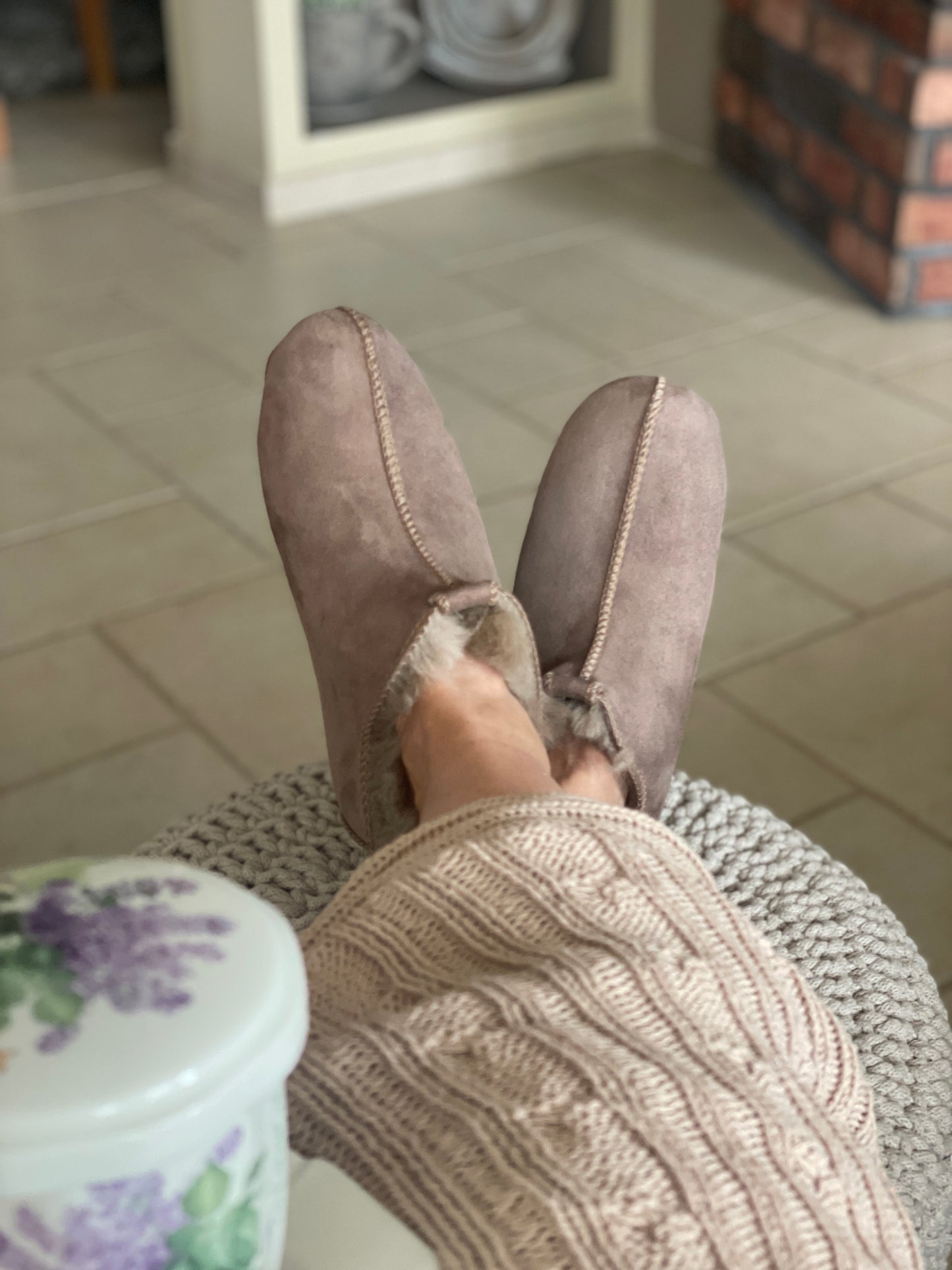 Sheepskin Merino Wool Slippers Men and Women House Shoes Slip On Slippers handmade comfort for winter