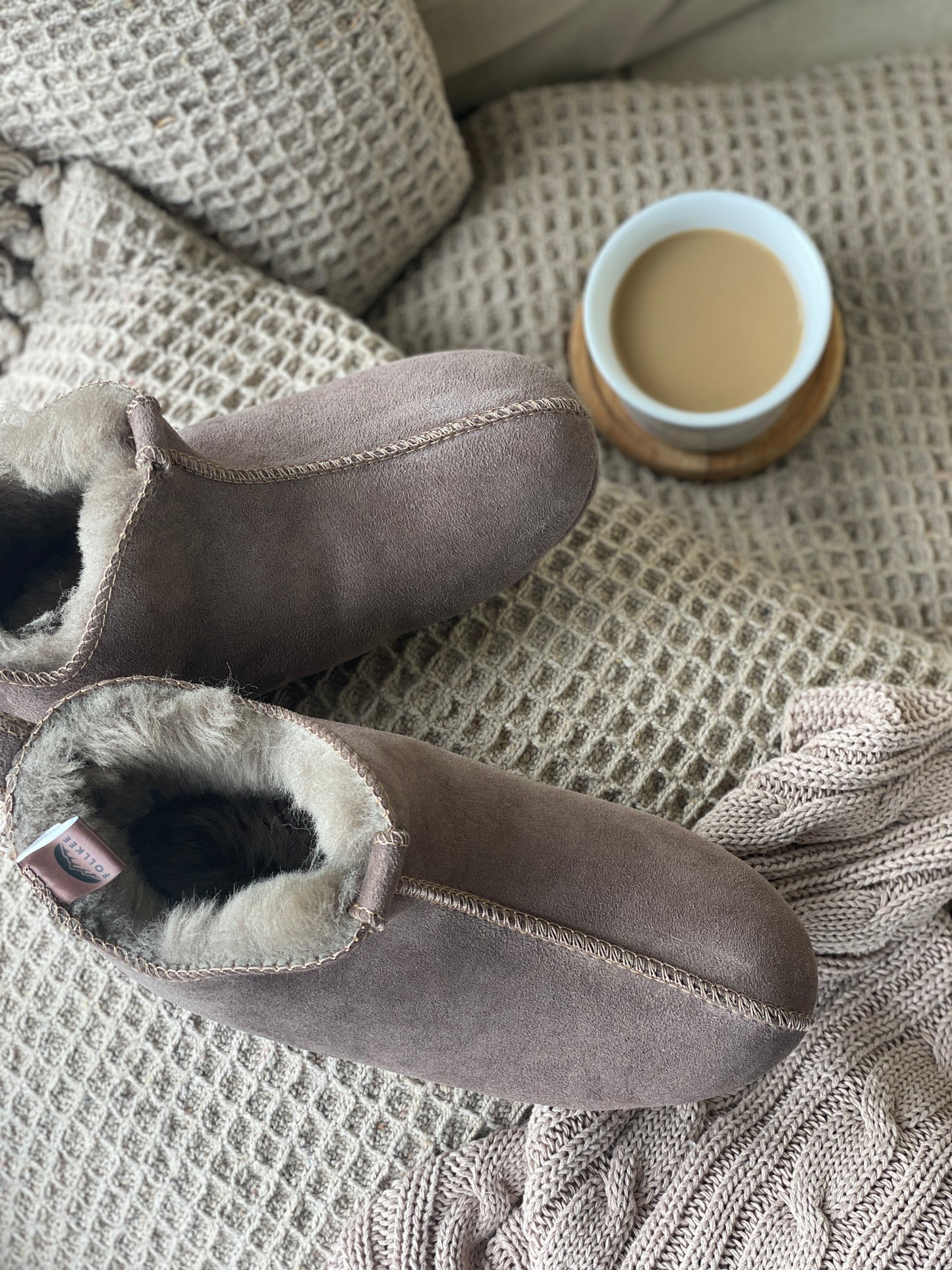 Sheepskin Merino Wool Slippers Men and Women House Shoes Slip On Slippers handmade comfort for winter