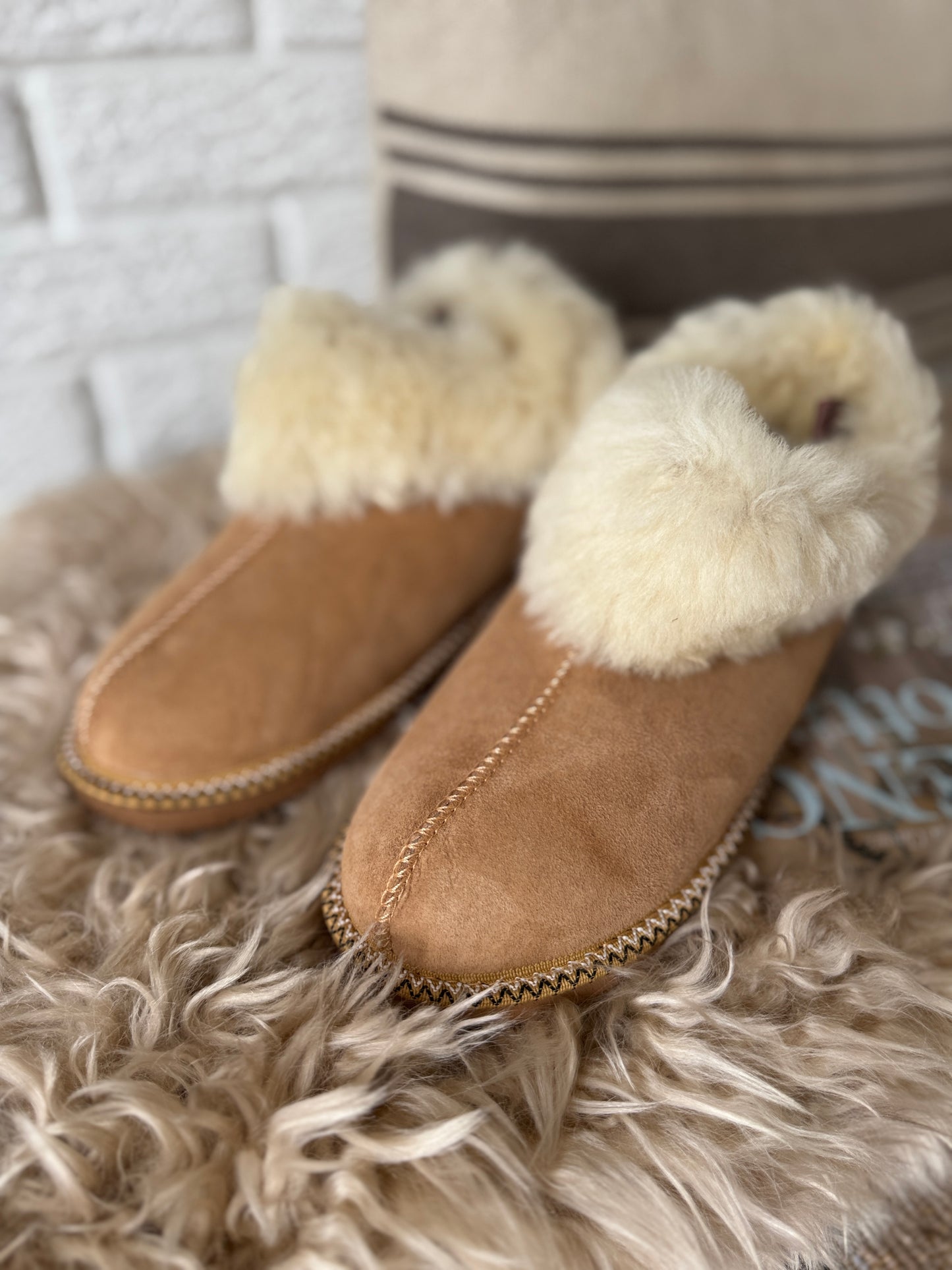 Follkee Moccasin Slippers SheepSkin Merino Wool Slippers , House Shoes , Unisex