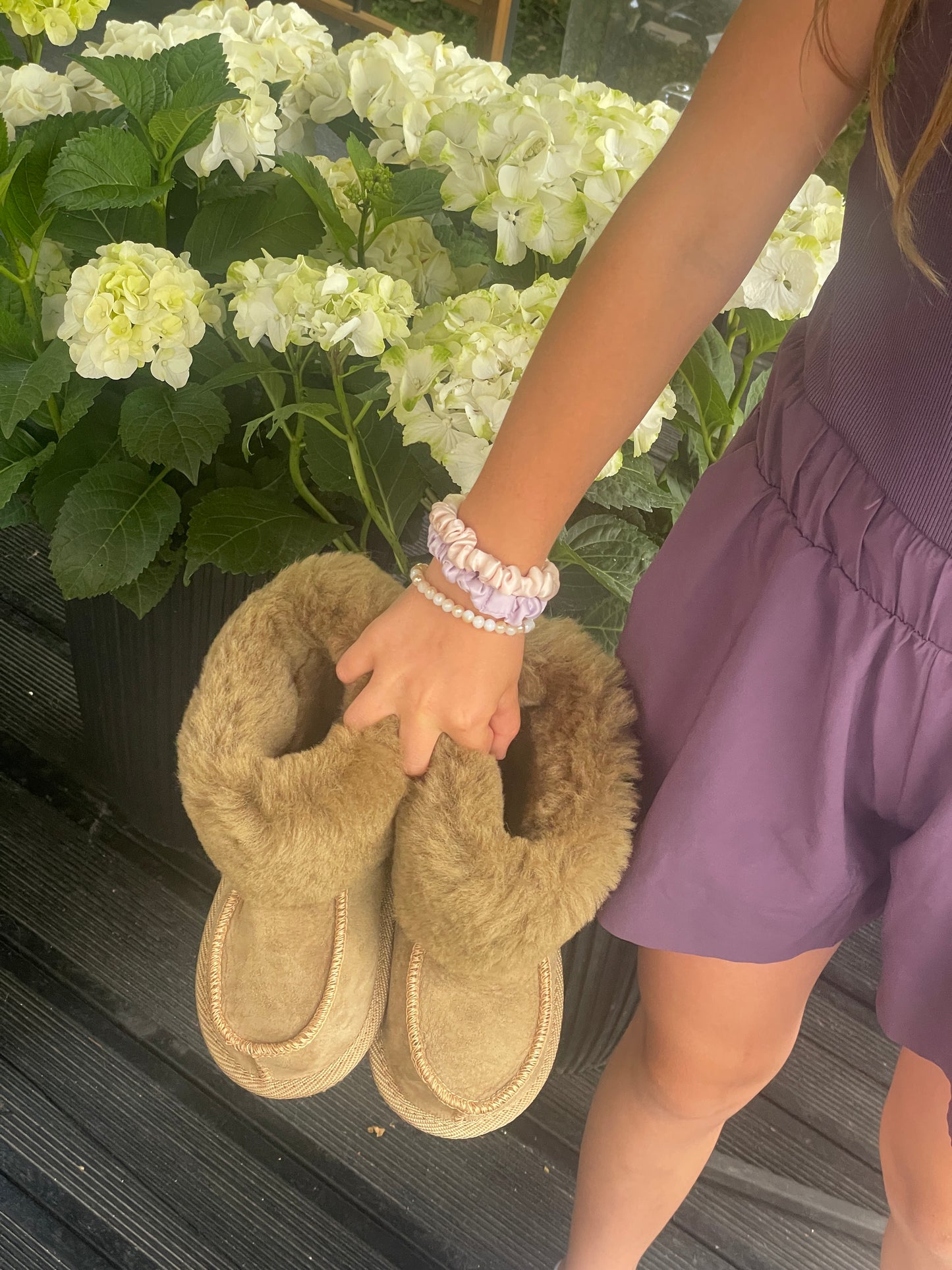 Follkee Kids Slippers Eskimo Earthy Green Indoor | Outdoor Boots | Merino Wool