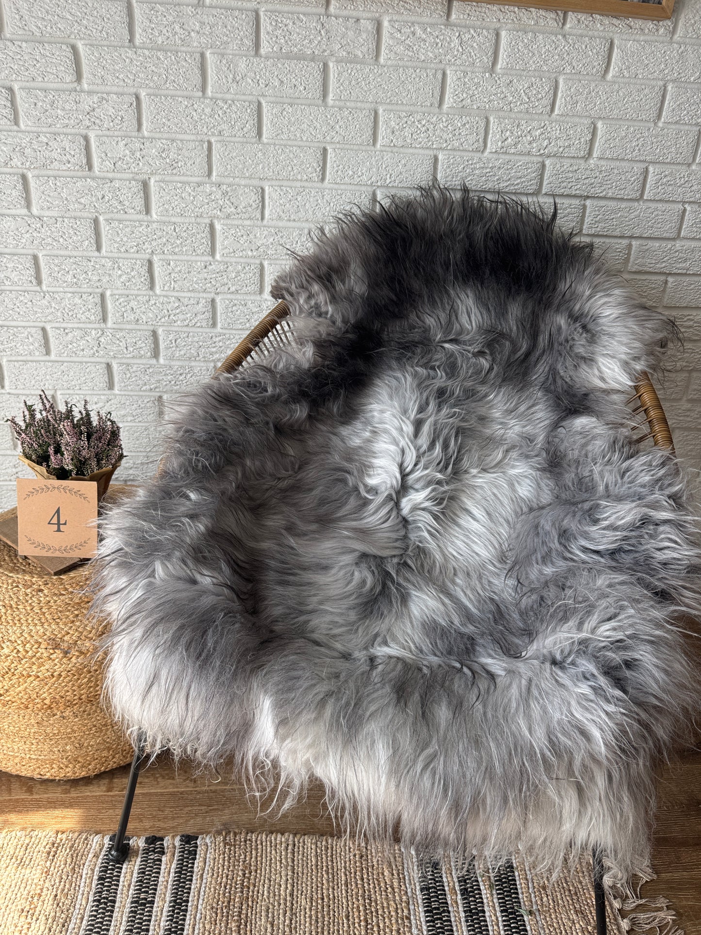 Follkee Icelandic Sheepskin Rug Throw Fur Rug Sheepskin Rug throw, natural sheepskin, real sheepskin rug, chair throw, sheepskin throw