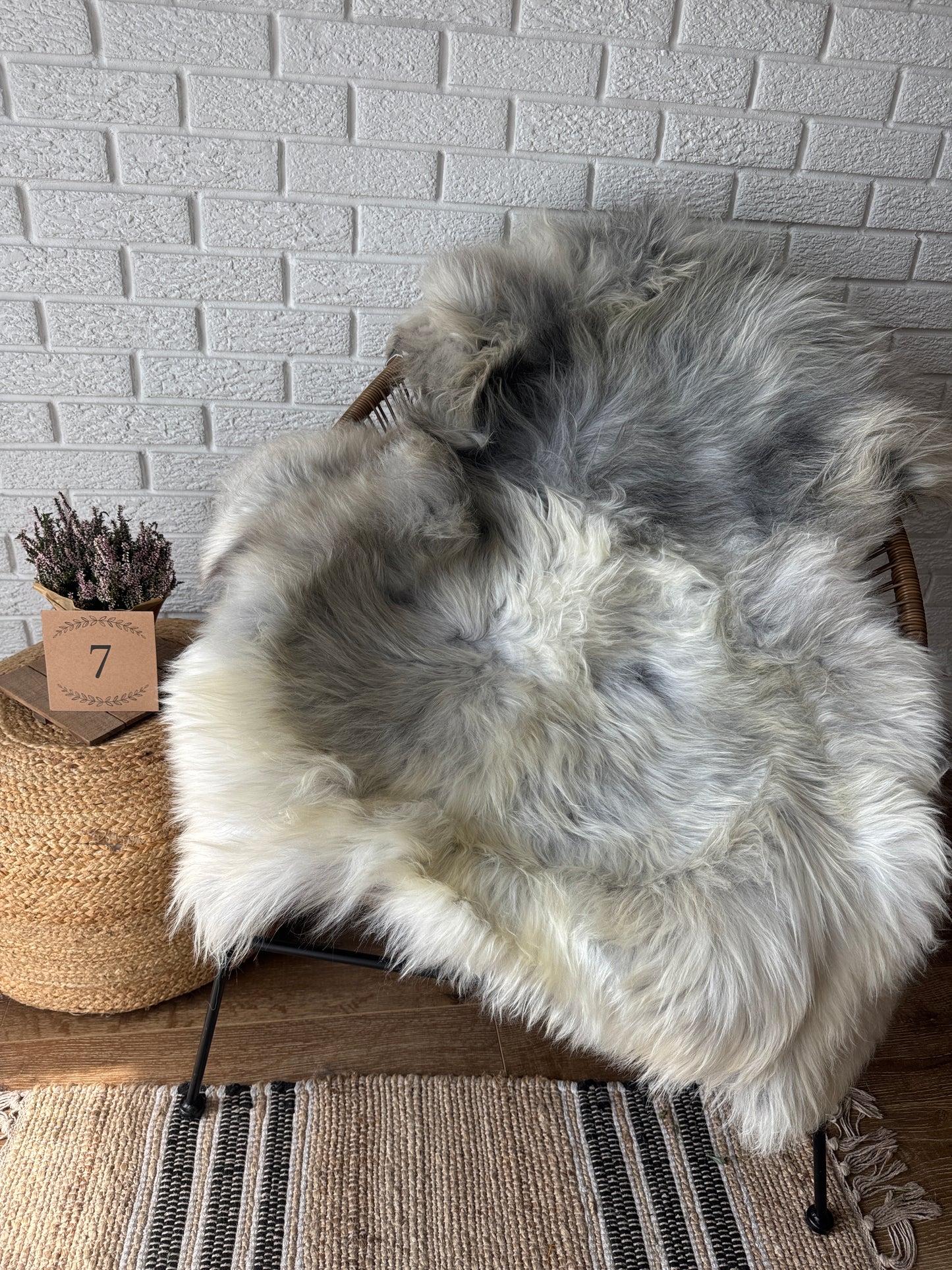 Follkee Icelandic Sheepskin Rug Throw Fur Rug Sheepskin Rug throw, natural sheepskin, real sheepskin rug, chair throw, sheepskin throw