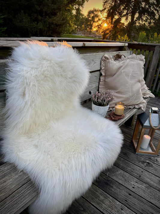 Follkee Beautiful White Iceland SHEEPSKIN rug Sheepskin Throw Fur Rug Sheepskin Rug