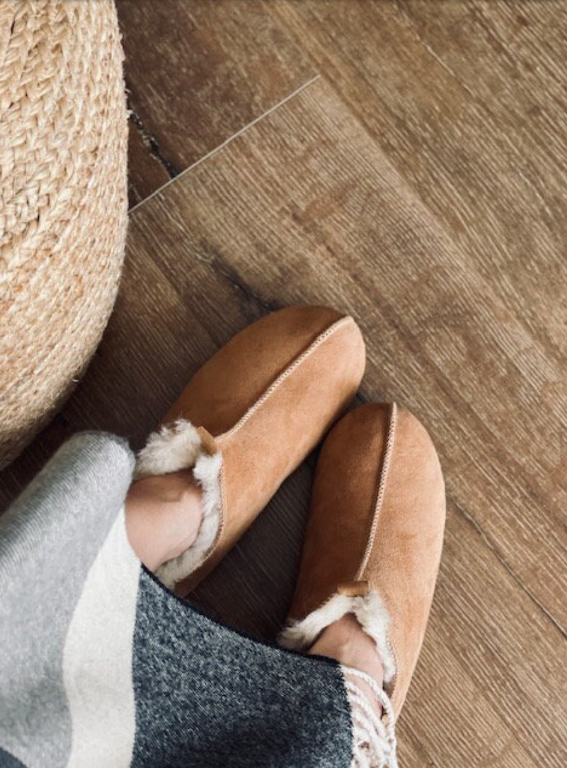 Natural Sheepskin Slippers with Leather Soles Natural Beige – Warm, Grounding, Eco-Friendly Comfort Handmade