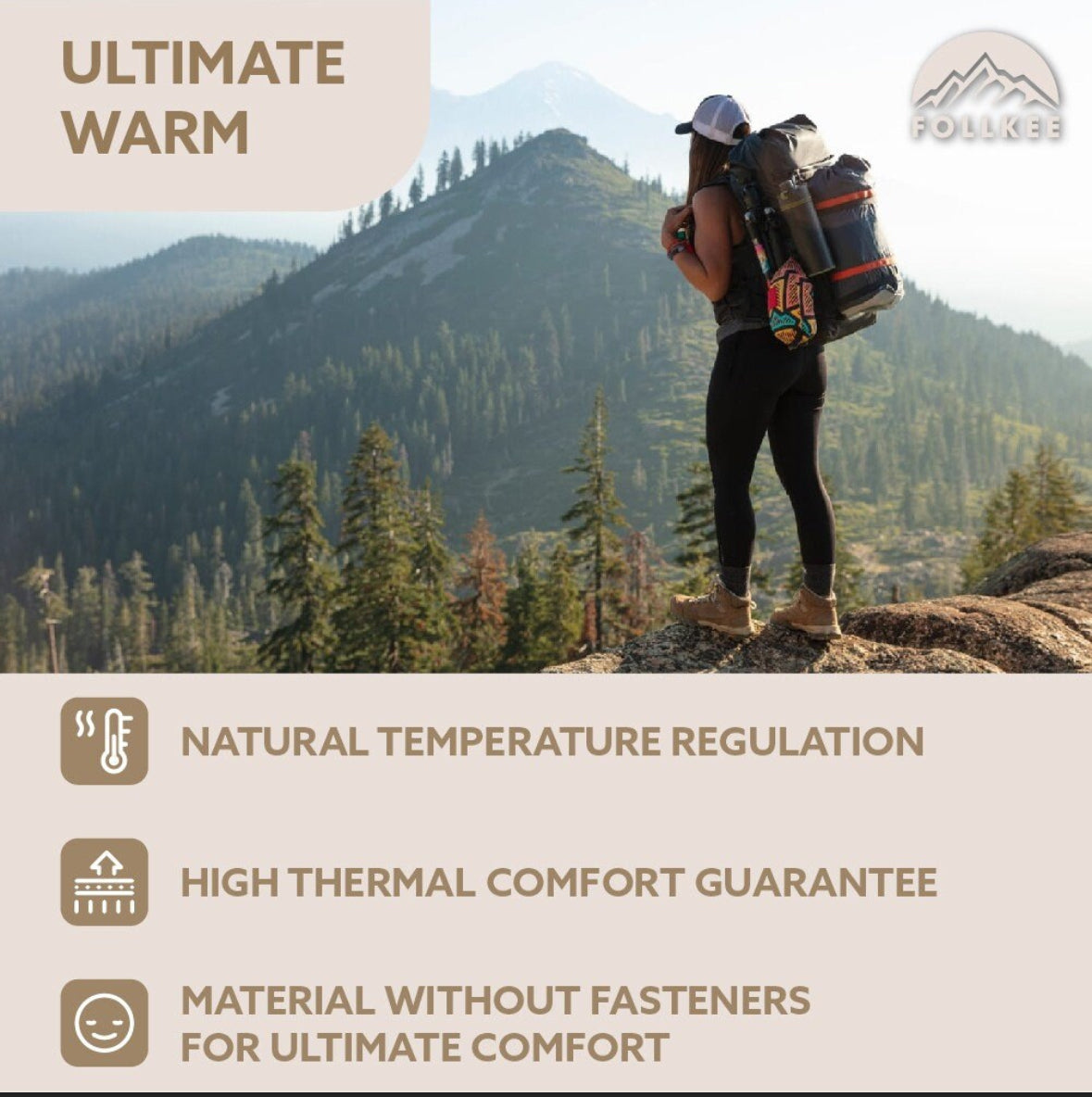 Follkee Merino Wool Socks high content 99% wool Thick Hiking Socks