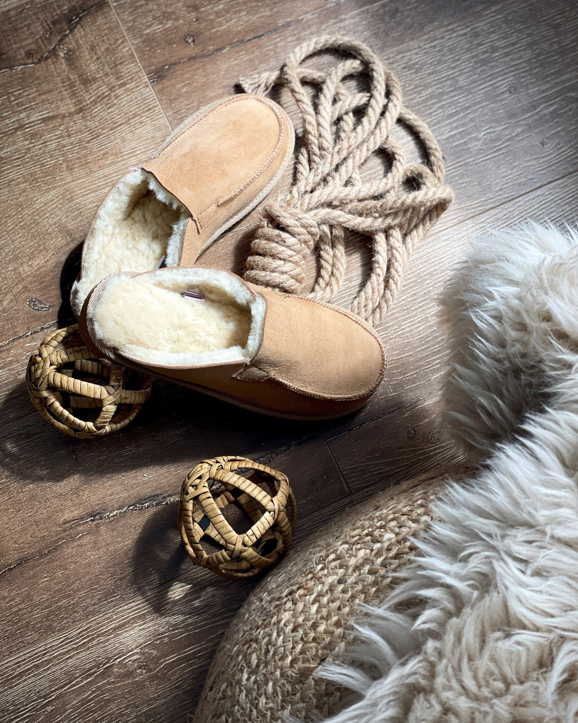 Sheepskin Merino Wool Slippers Men and Women House Shoes Slip On Slippers handmade comfort for winter