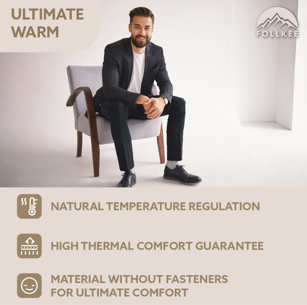Follkee SET Cashmere Wool Socks Women's and Men's   Casual Socks