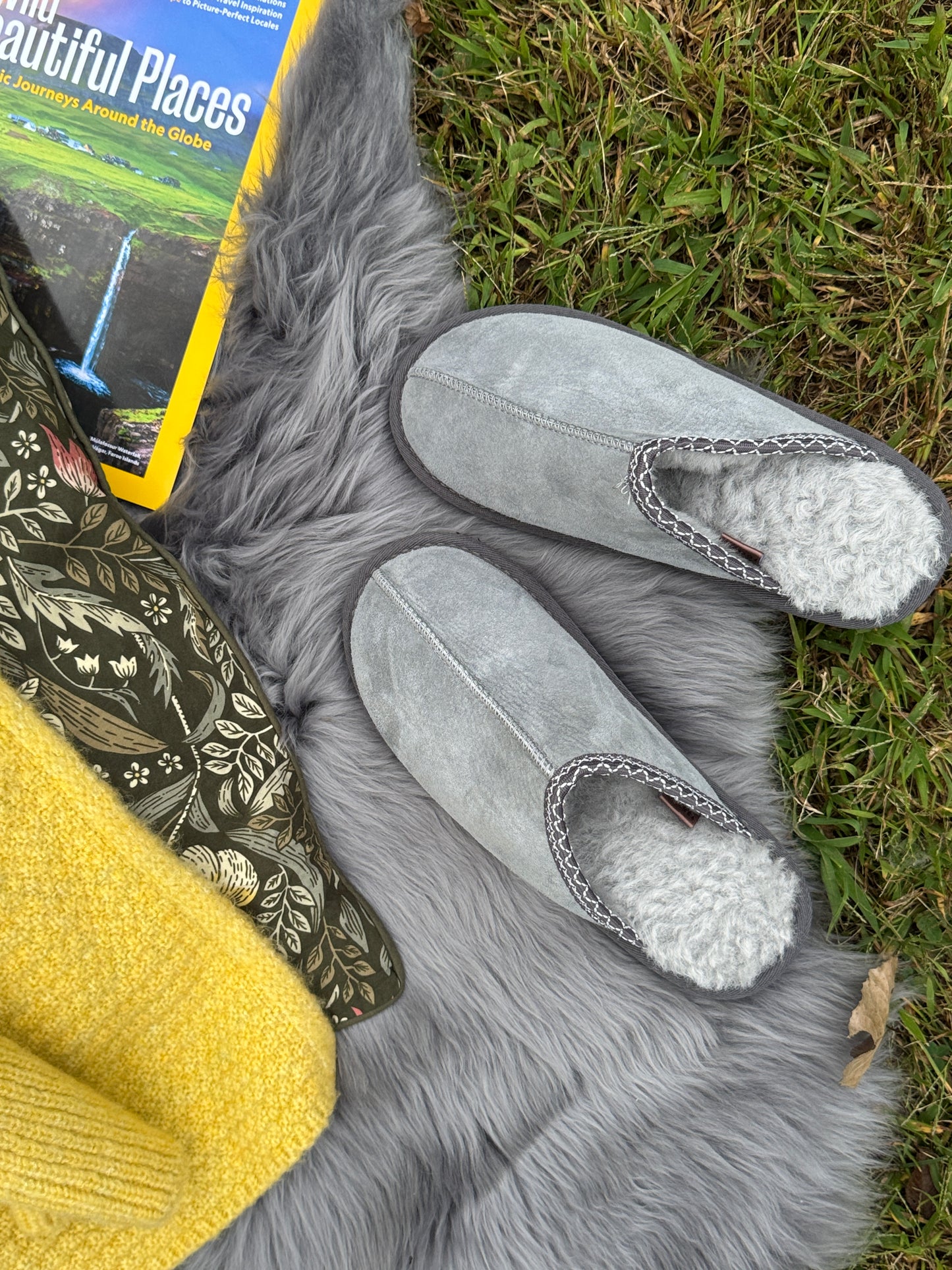 Sheepskin Merino Wool Slippers Men and Women House Shoes Slip On Slippers handmade comfort for winter