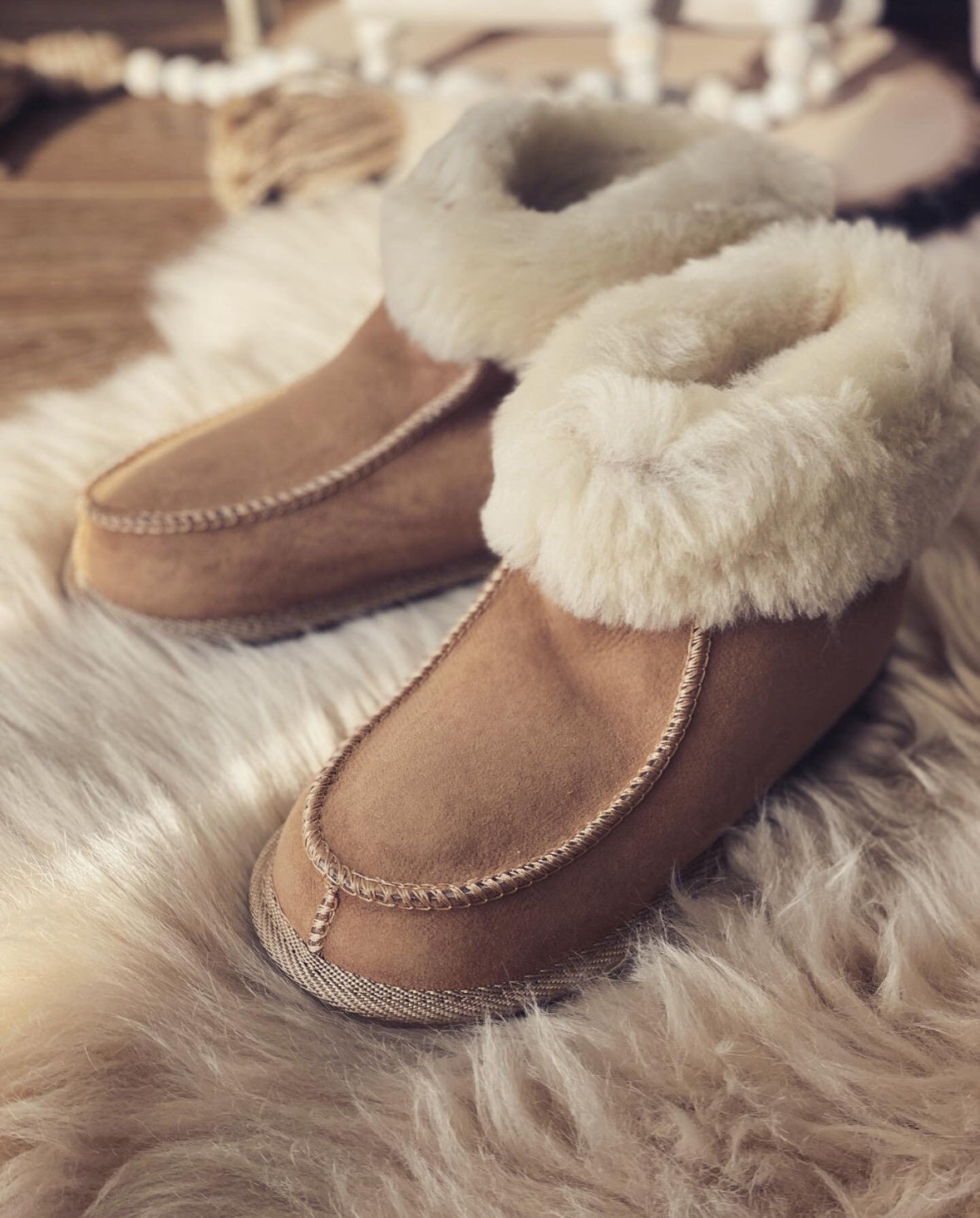 Follkee Slippers 100% Sheep Skin Wool Lined Handcrafted Luxury