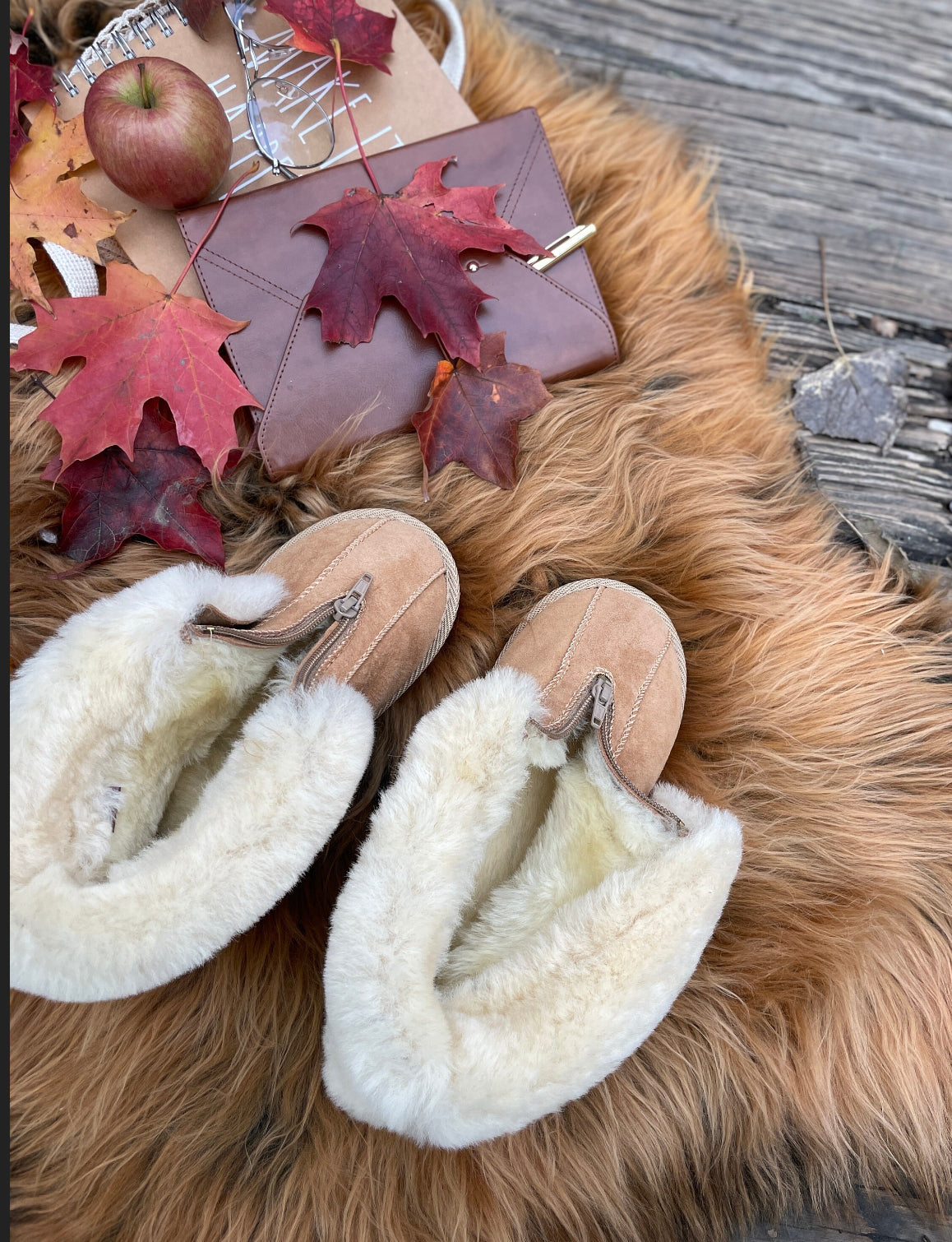 Follkee Slippers Sheep Skin Wool Lined Handcrafted Luxury Warmers
