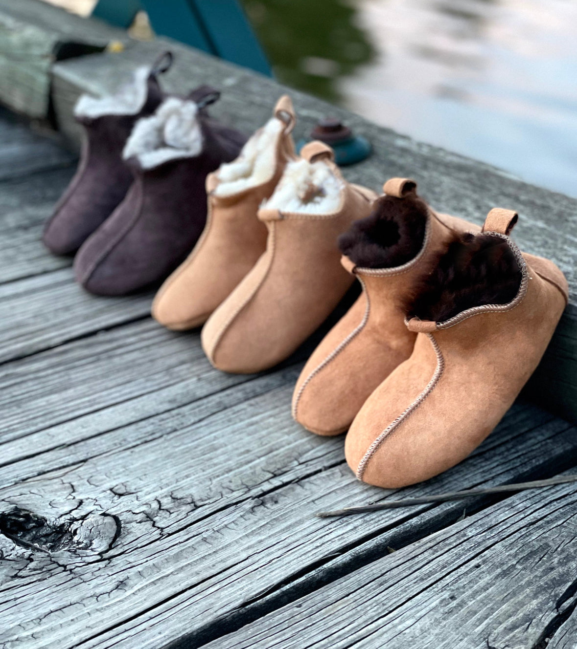 Follkee Kids Santa Bambosh Beige Indoor Barefoot Slipper