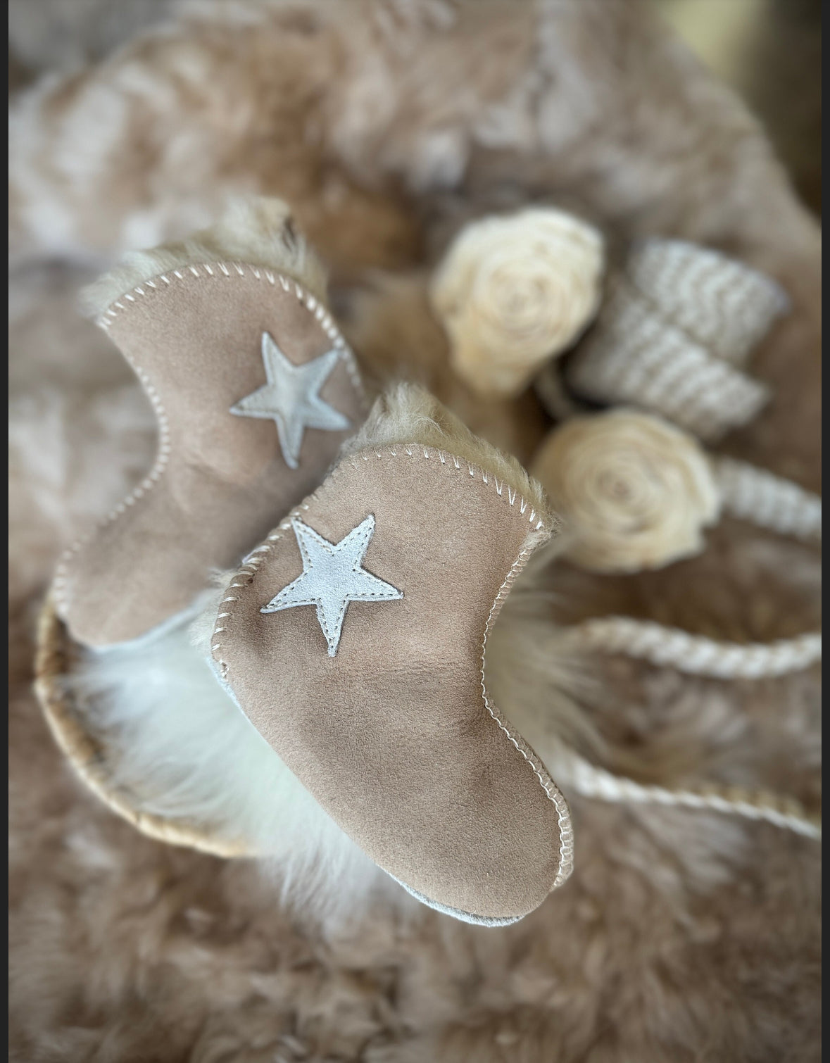 Follkee Children Slippers House Shoes Handcrafted Wool 100% Leather