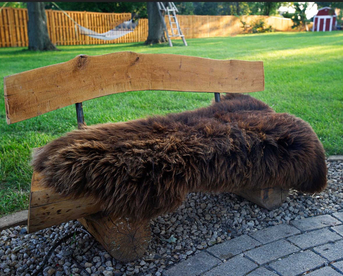 Follkee Beautiful Brown Iceland SHEEPSKIN rug Sheepskin Throw Fur Rug Sheepskin Rug throw, natural sheepskin