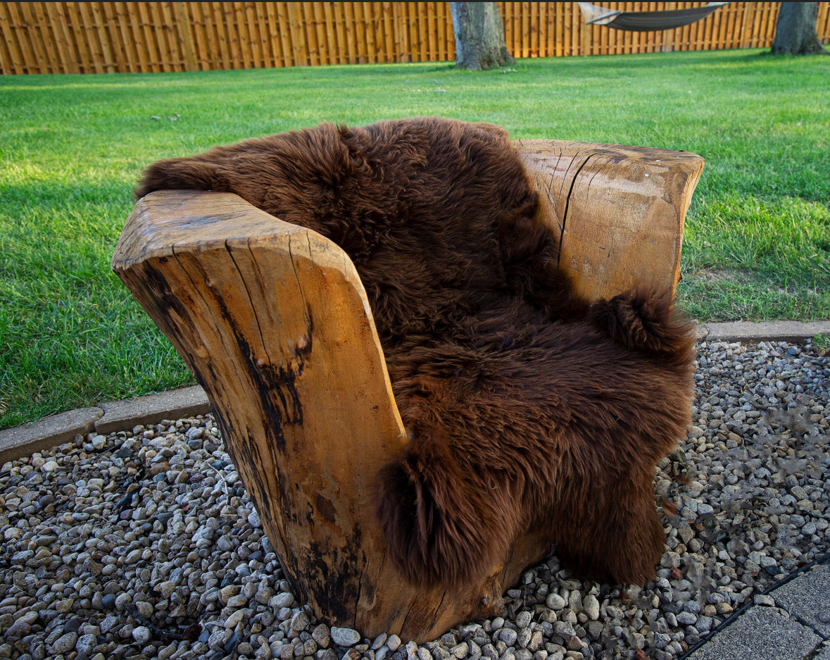 Follkee Beautiful Brown Iceland SHEEPSKIN rug Sheepskin Throw Fur Rug Sheepskin Rug throw, natural sheepskin