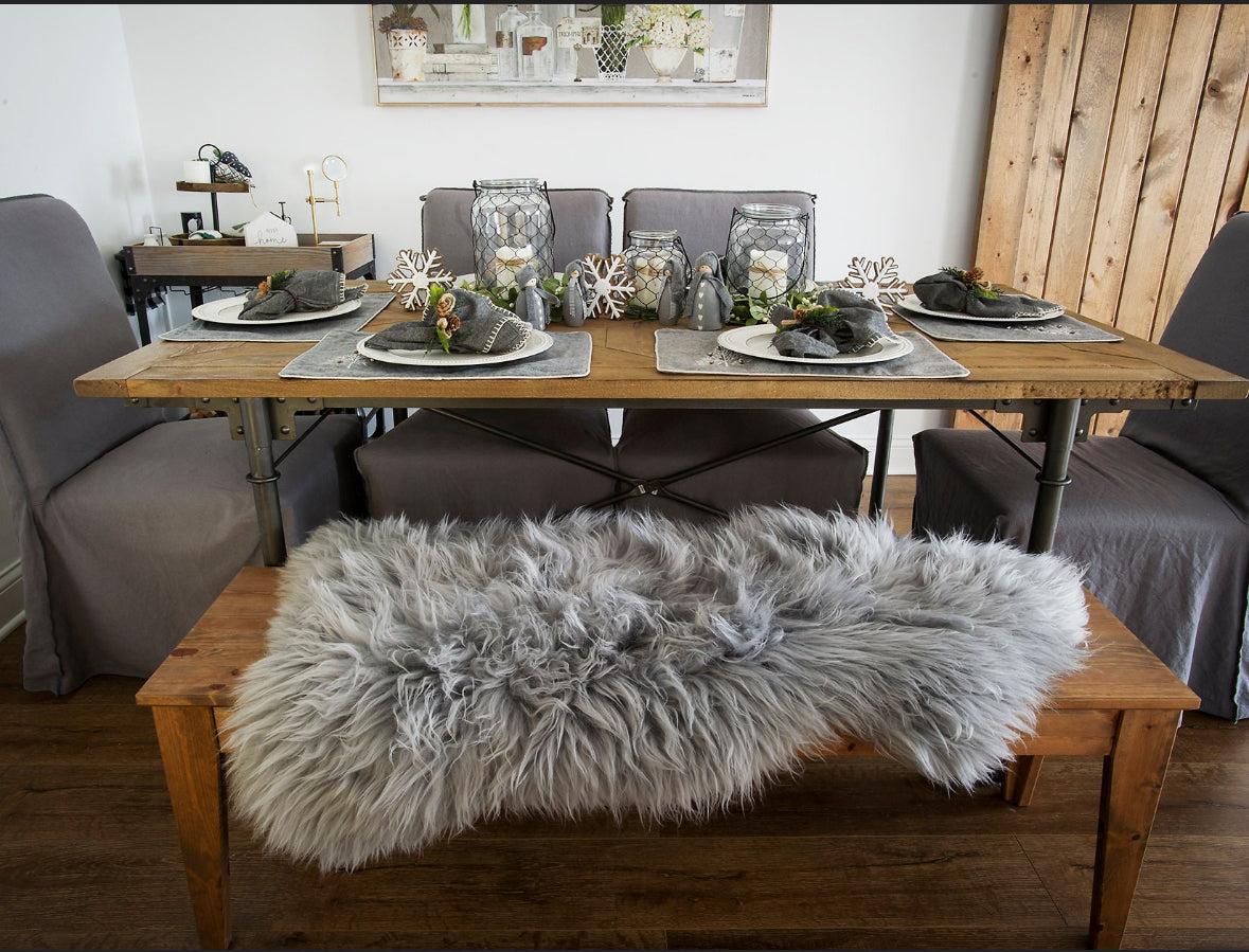 Australian  Genuine Sheepskin Rug β Silver Grey Luxury Throw by Follkee