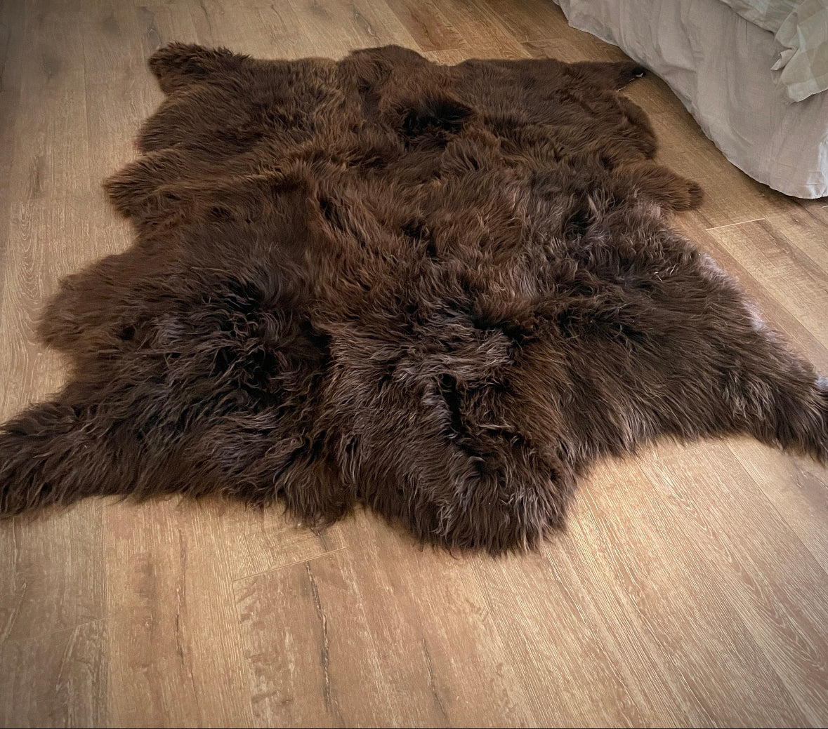 Follkee Sheepskin, Natural Brown Icelandic Sheepskin, sheepskin rug throw, natural sheepskin, real sheepskin rug