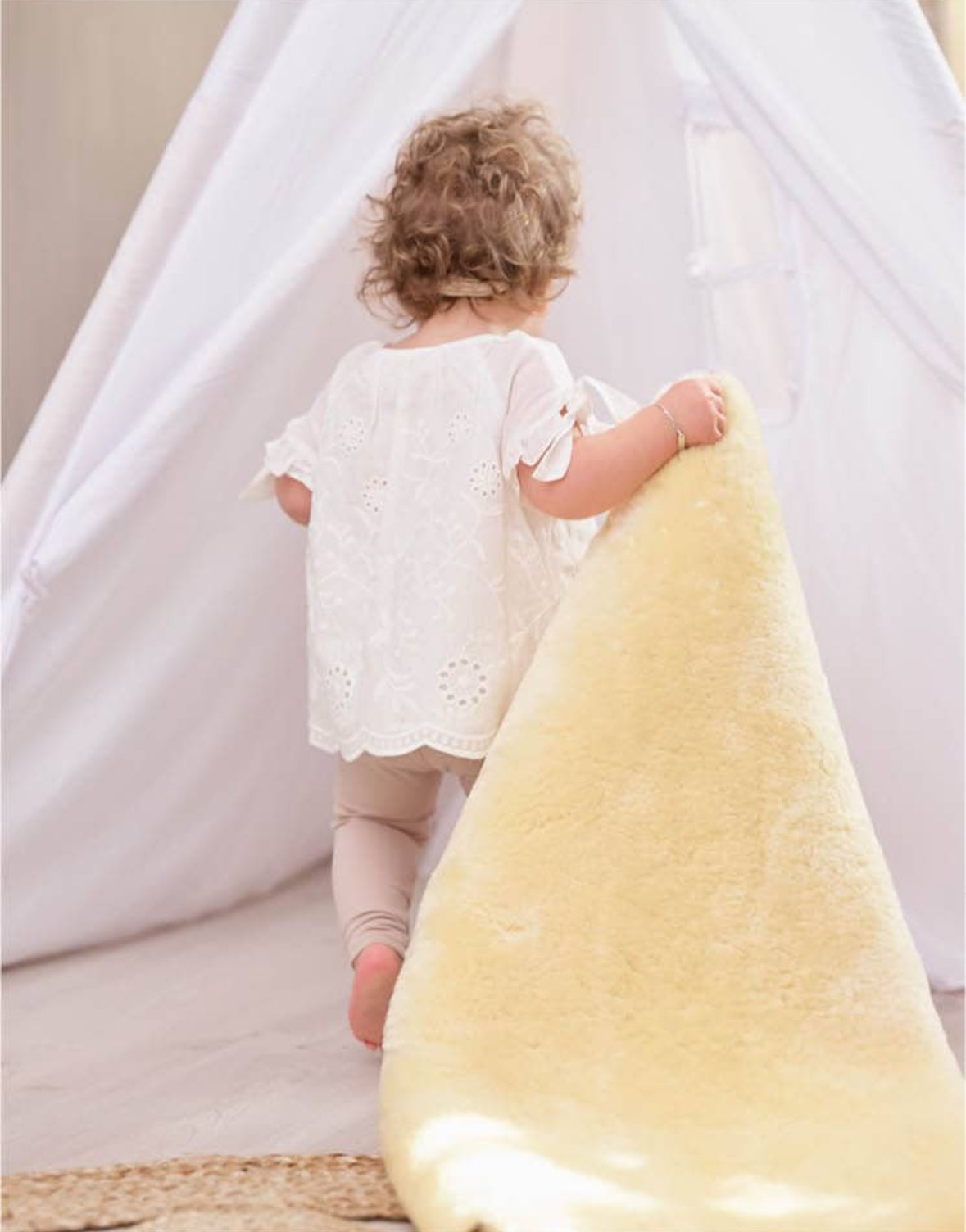 Nursery Sheepskin, Organic Relugan Sheepskin Mat – Natural, Hypoallergenic Long Wool