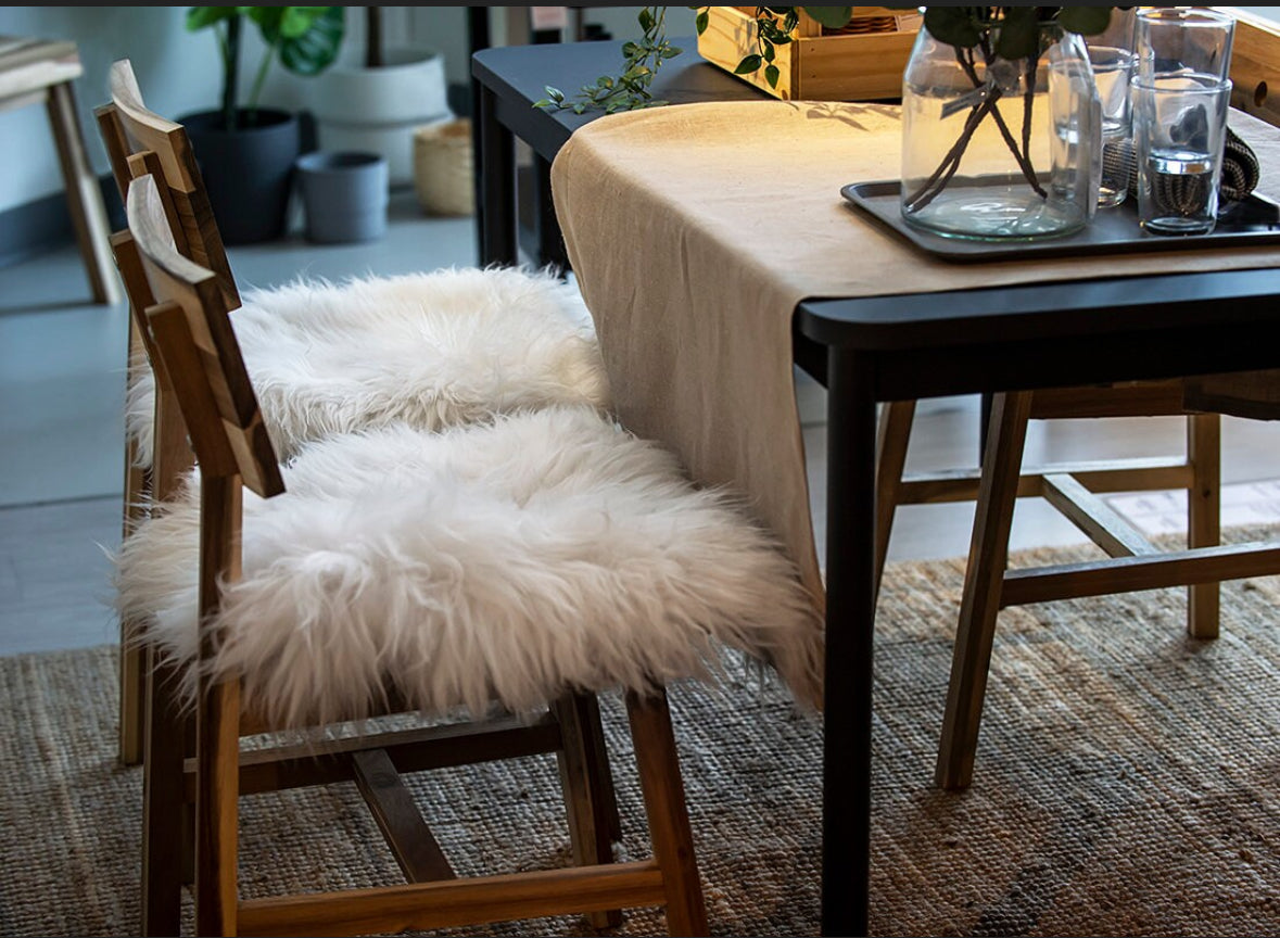 Chair Pad Stool Pad | Scandinavian Decor | Seat Pad White | Icelandic Style | Trendy | Cozy