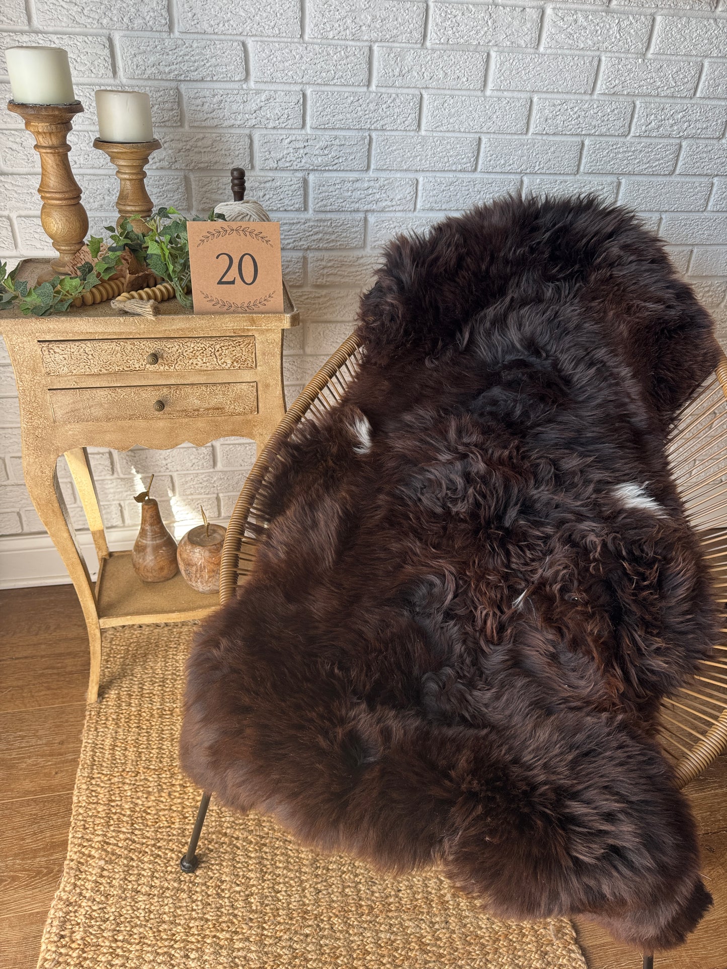 One‑of‑a‑Kind Genuine Sheepskin Rug | Natural, Eco‑Frendly, Handmade Sheepskin throw BSW2