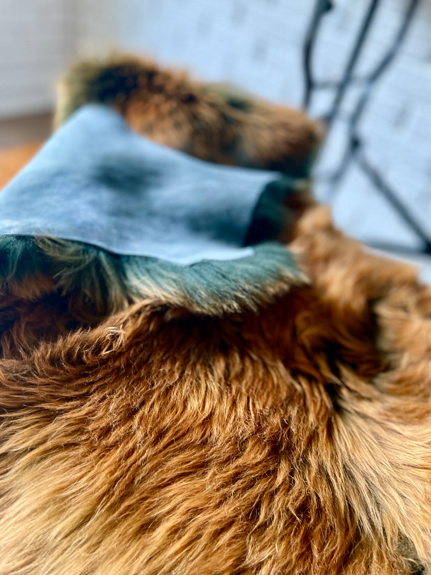 Follkee SHEEPSKIN rug, Chestnut brown Icelandic Sheepskin, natural sheepskin, Ginger Brown, Sheepskin Throw Limited Edition