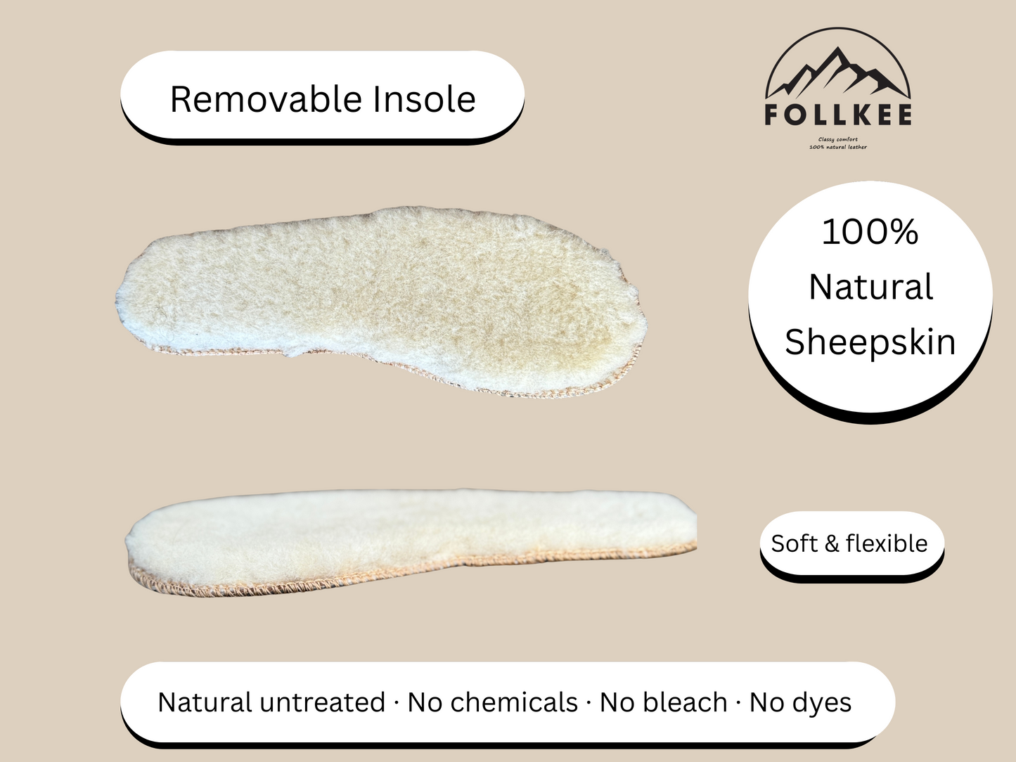 Shoe inserts 100% Natural Wool, Wool Insoles, Sheepskin Shoe and Slippers Insole 100% MERINO WOOL