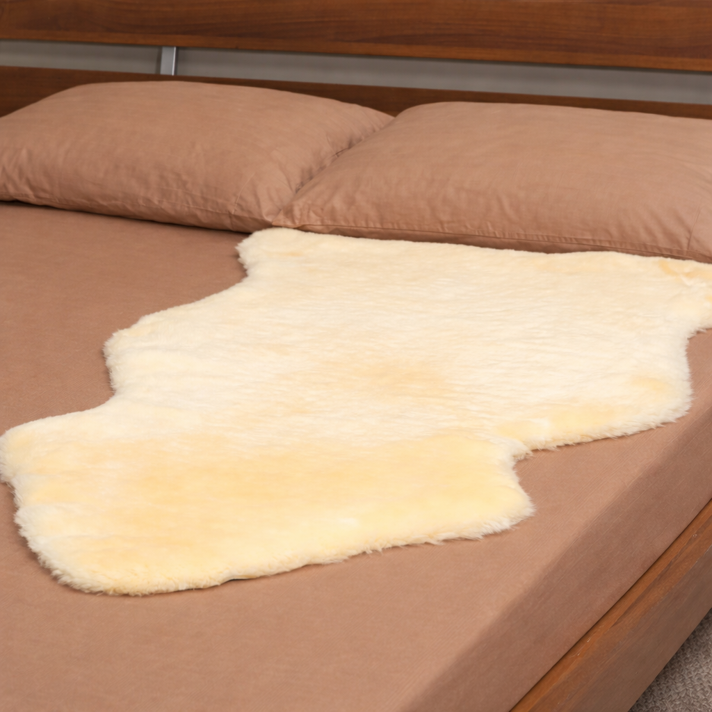 Nursery Sheepskin, Organic Relugan Sheepskin Mat – Natural, Hypoallergenic Short Wool