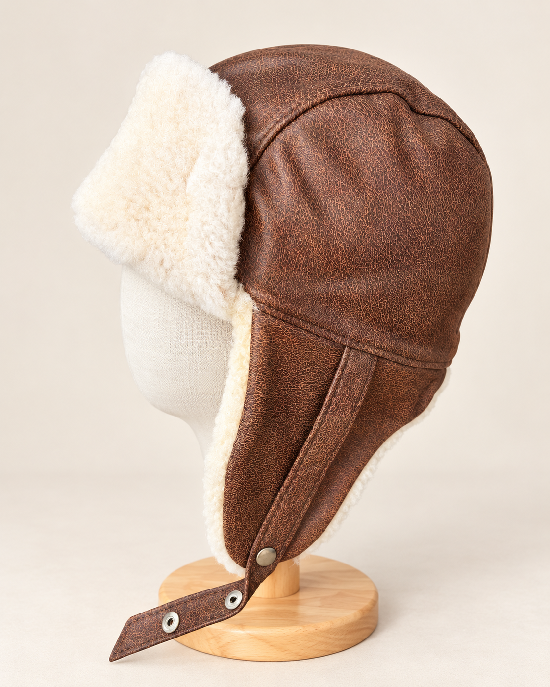 Sheepskin Aviator Hat for Teens, Women & Men – Genuine Leather & Merino Wool