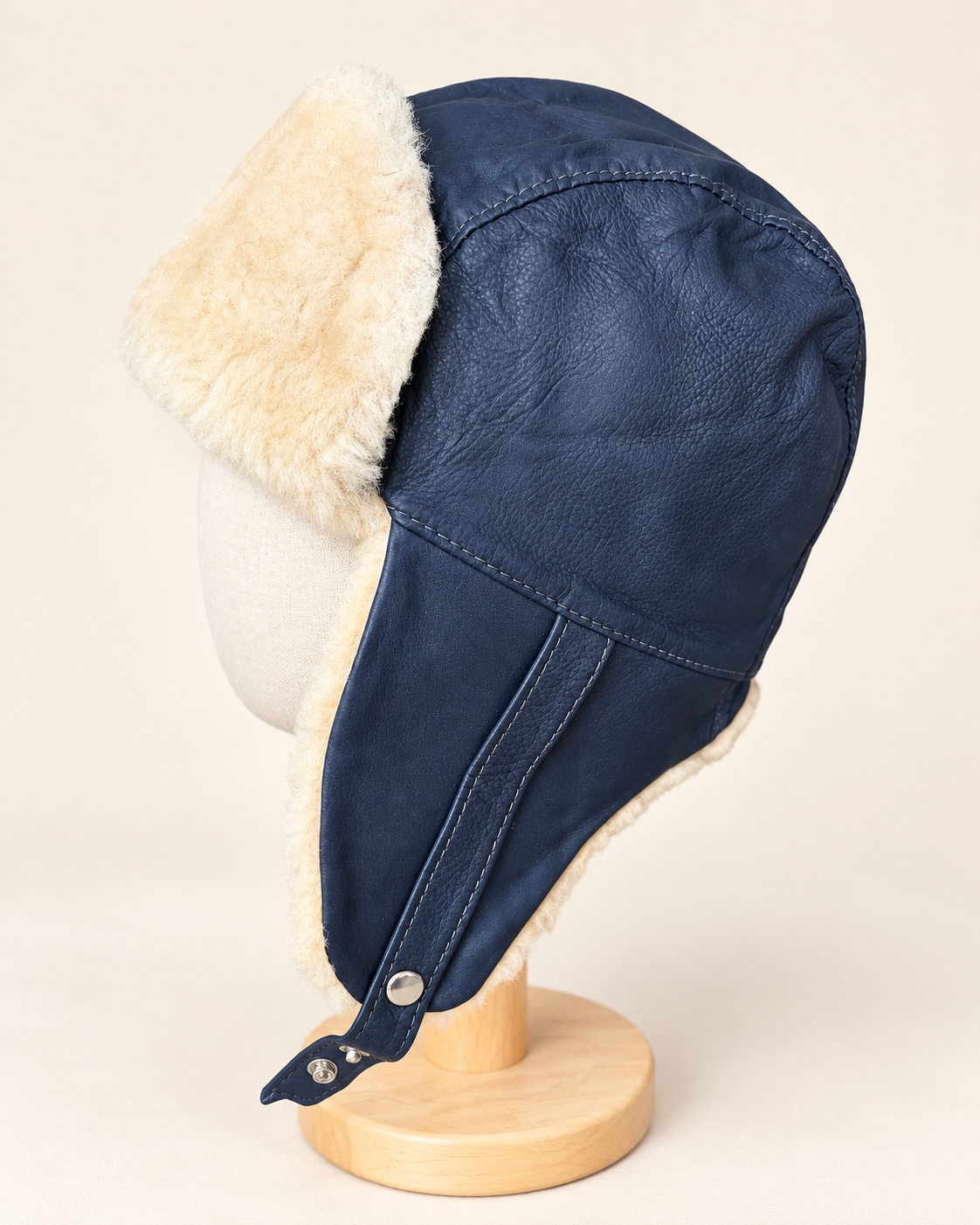 Sheepskin Aviator Hat for Teens, Women & Men – Genuine Leather & Merino Wool